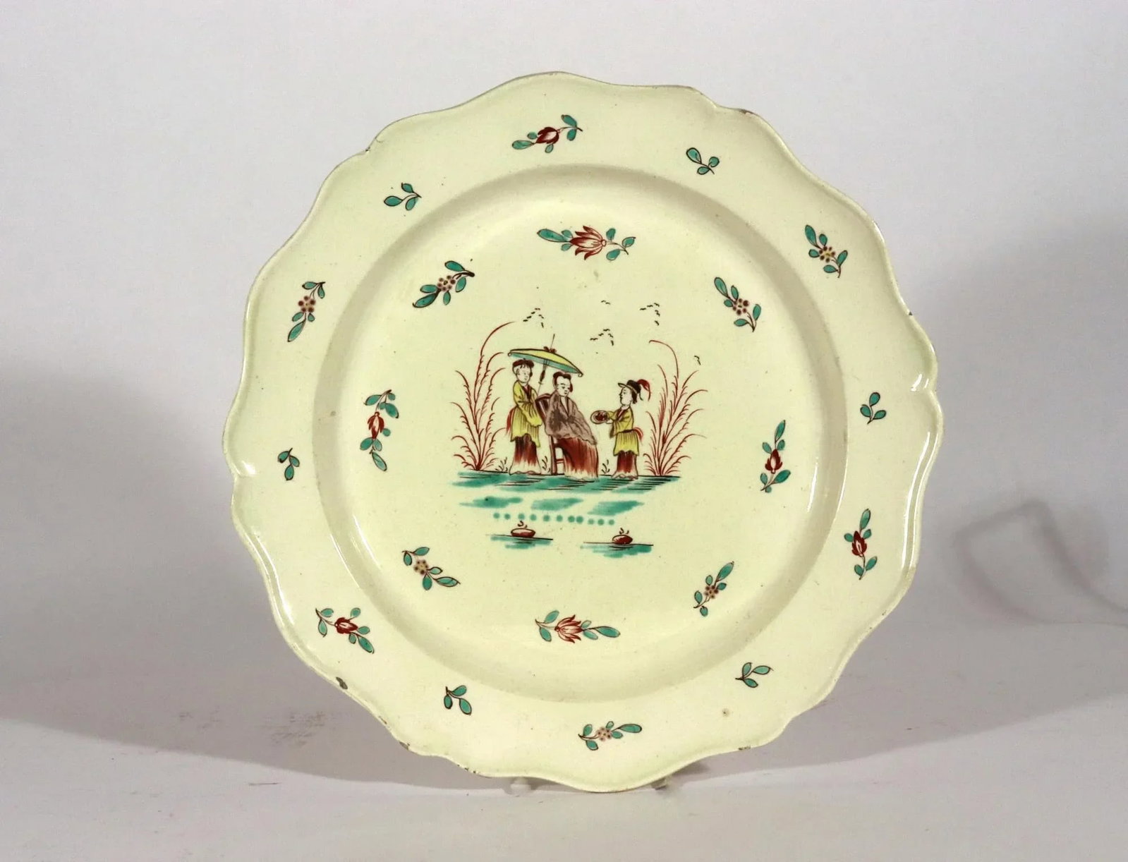 English Creamware Large Shaped Chinoiserie Dishes - 4
