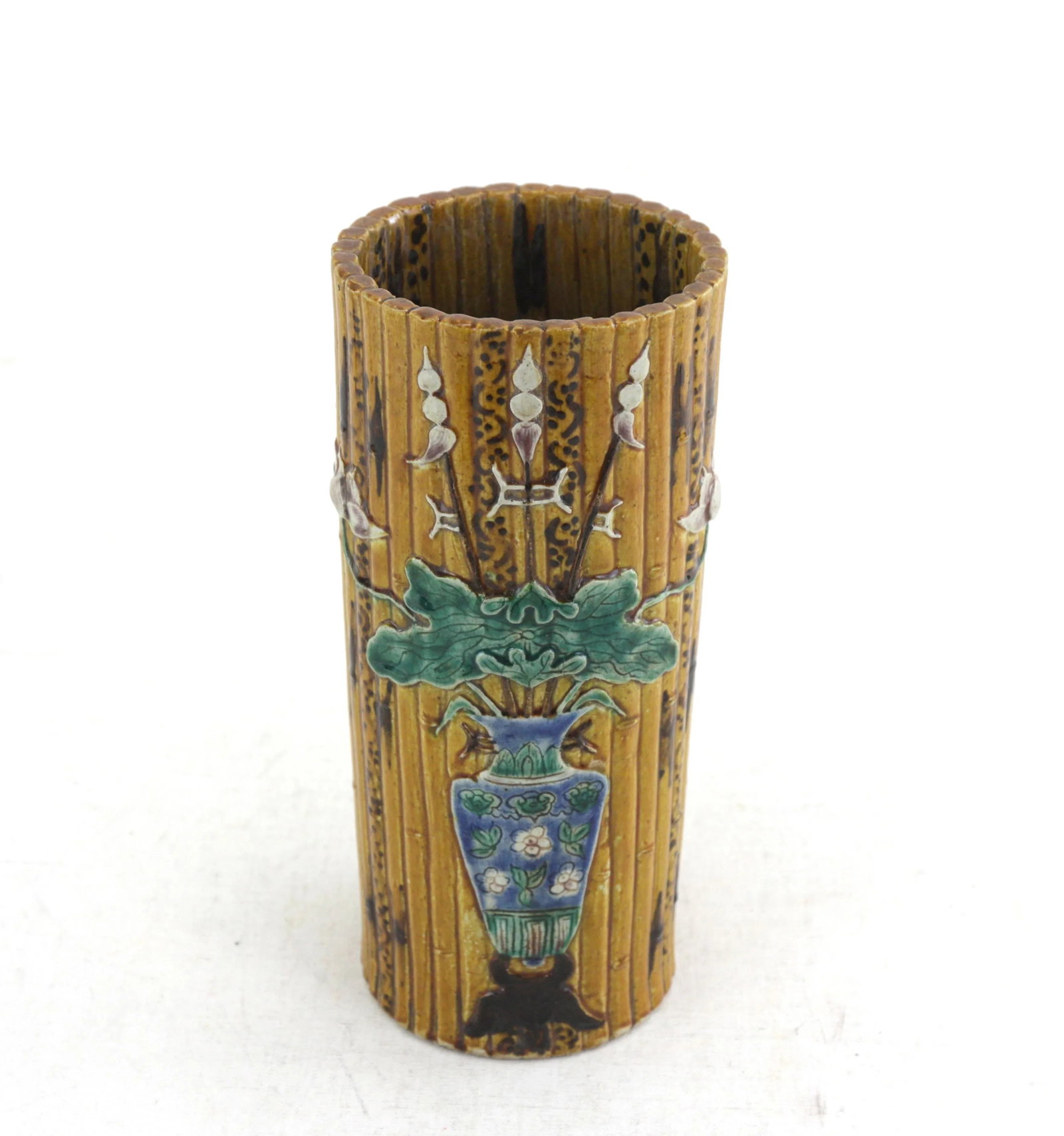 Faux Bamboo Vases in Porcelain. Chinese, Late 19th Century - 2