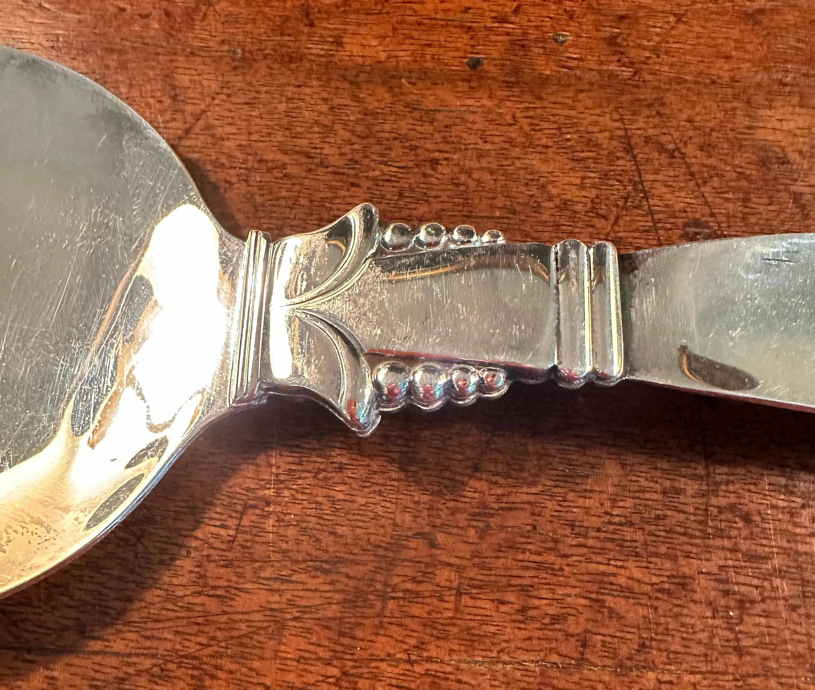 Mid 20th Century Jensen Style Serving Spoons- a Pair - 4