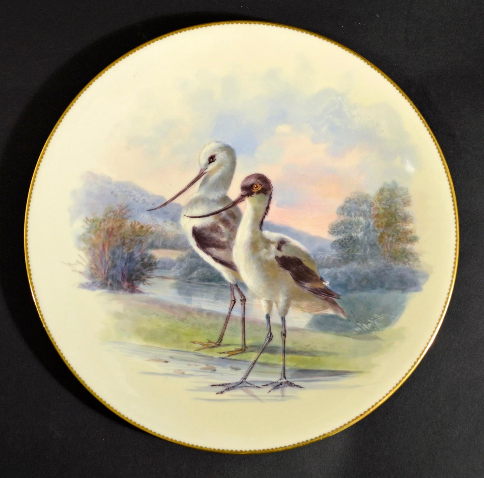 Antique English Minton Porcelain Cabinet Plates of Birds Signed by William Mussil, a Set of Six - 3
