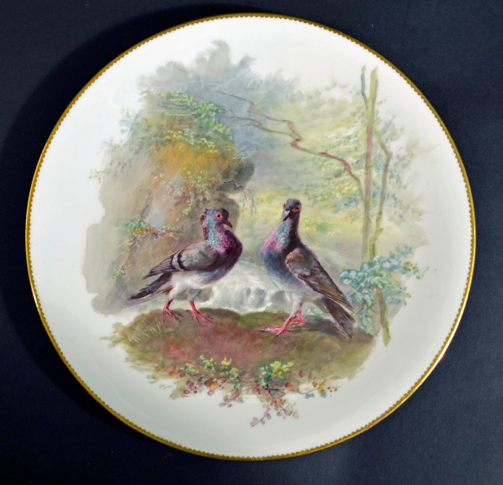 Antique English Minton Porcelain Cabinet Plates of Birds Signed by William Mussil, a Set of Six - 5