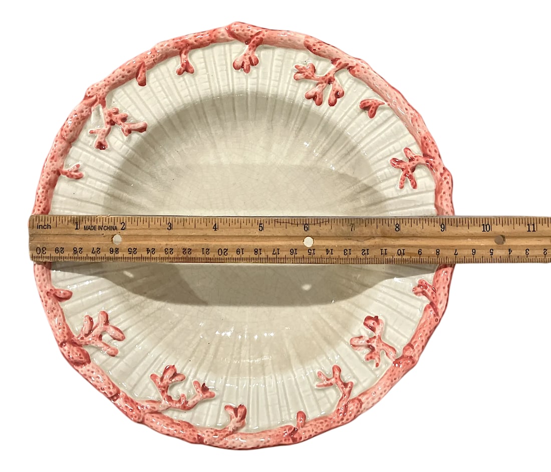 1970s Fitz & Floyd Oceana Nautilus Dinner Plates and Soup Salad Bowls - Set of 4 - 10