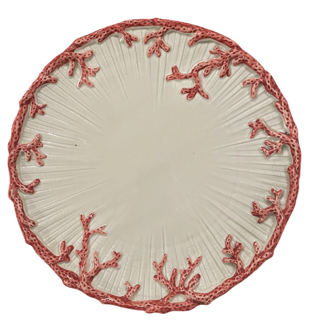 1970s Fitz & Floyd Oceana Nautilus Dinner Plates and Soup Salad Bowls - Set of 4 - 4