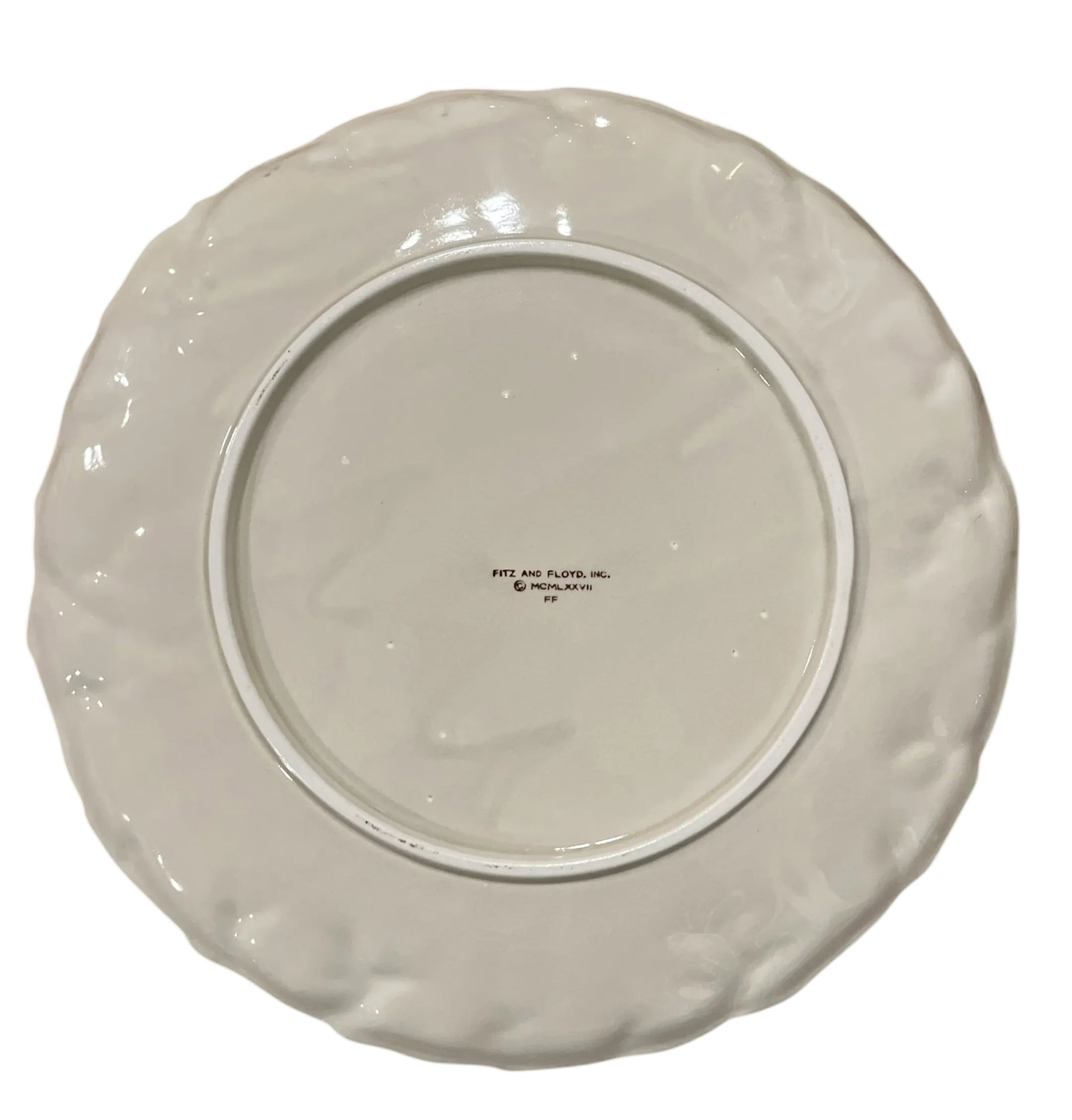 1970s Fitz & Floyd Oceana Nautilus Dinner Plates and Soup Salad Bowls - Set of 4 - 9
