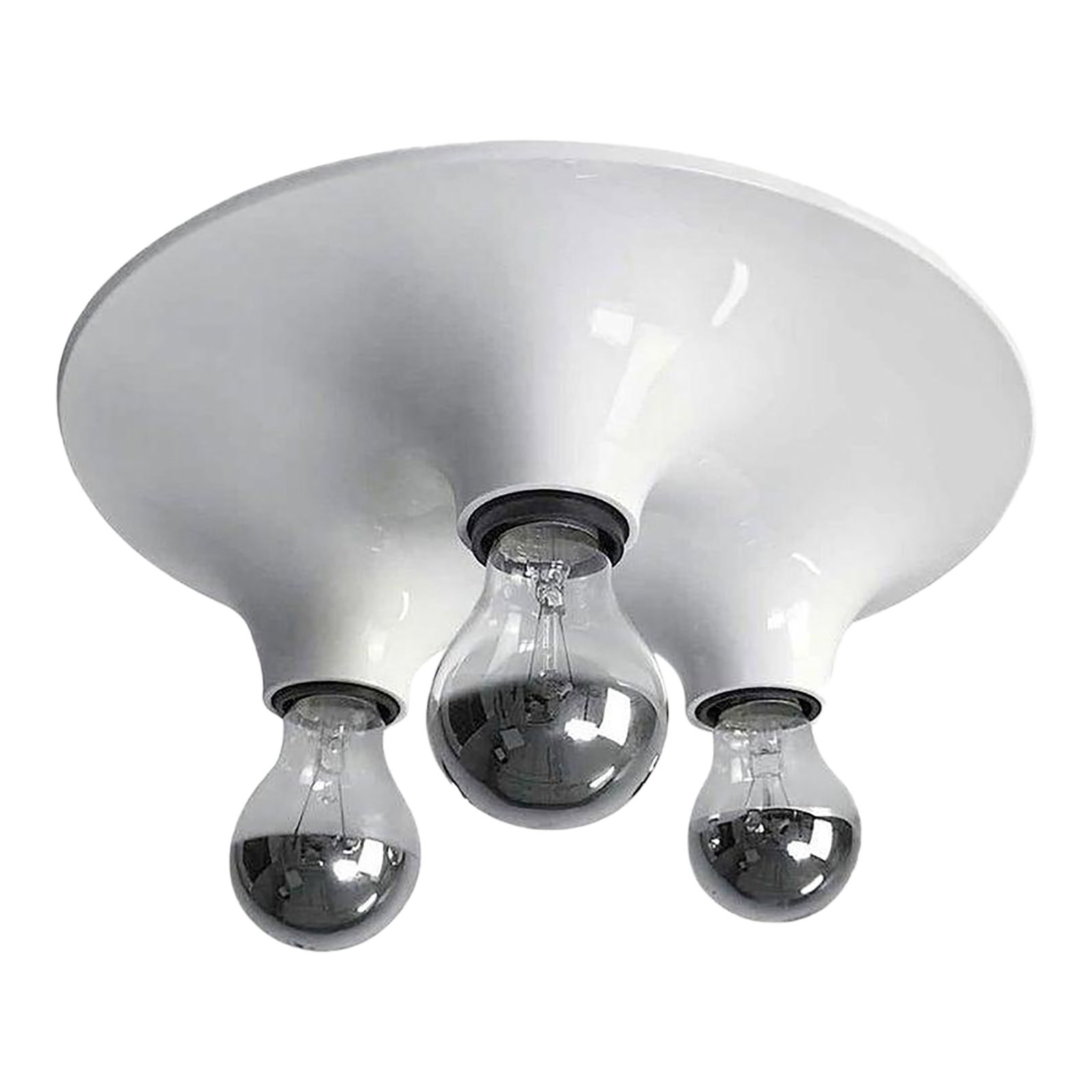 Vico Magistretti for Artemide White Triteti Light Fixture, Three-Light, 1969. (1 of 4)