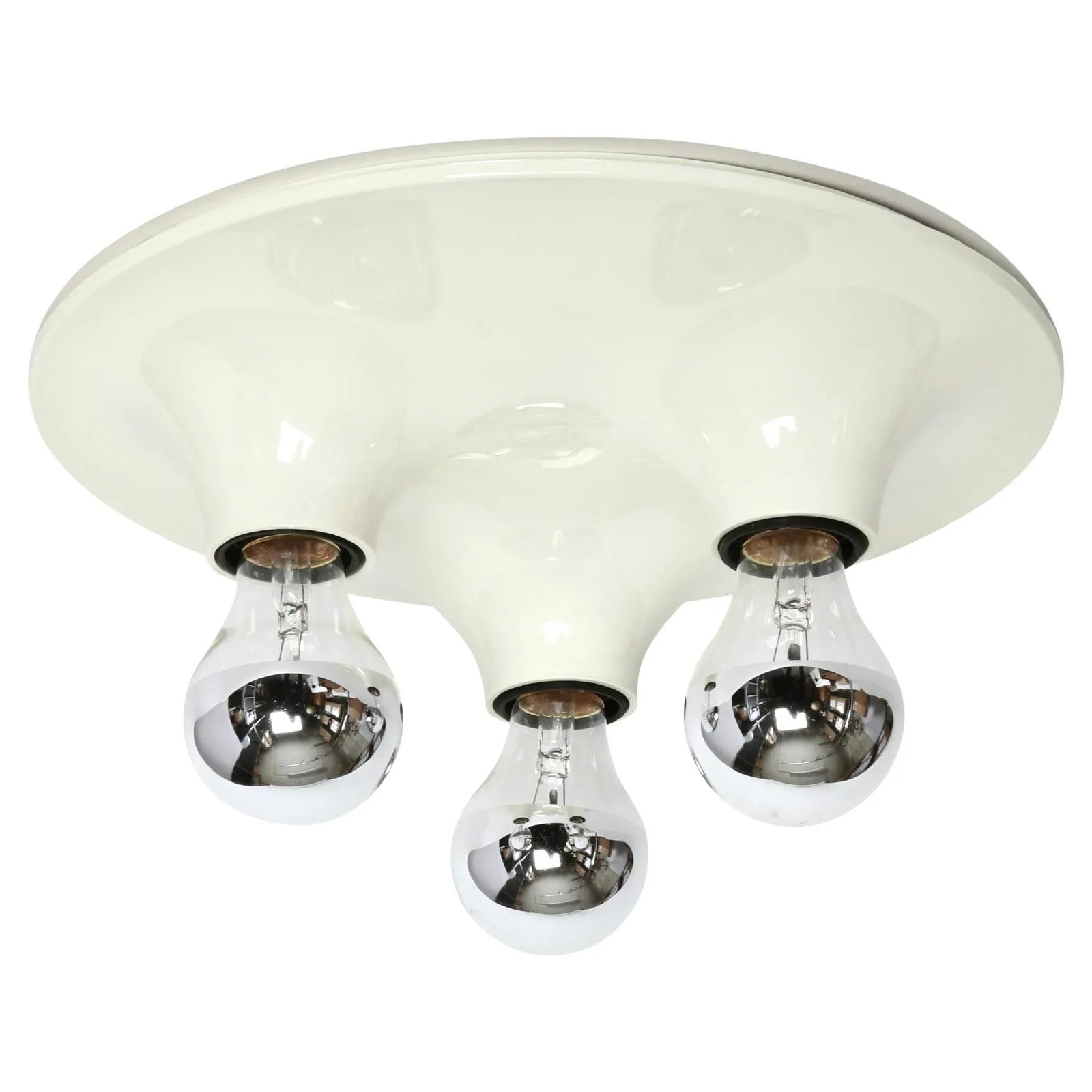 Vico Magistretti for Artemide White Triteti Light Fixture, Three-Light, 1969. - 3