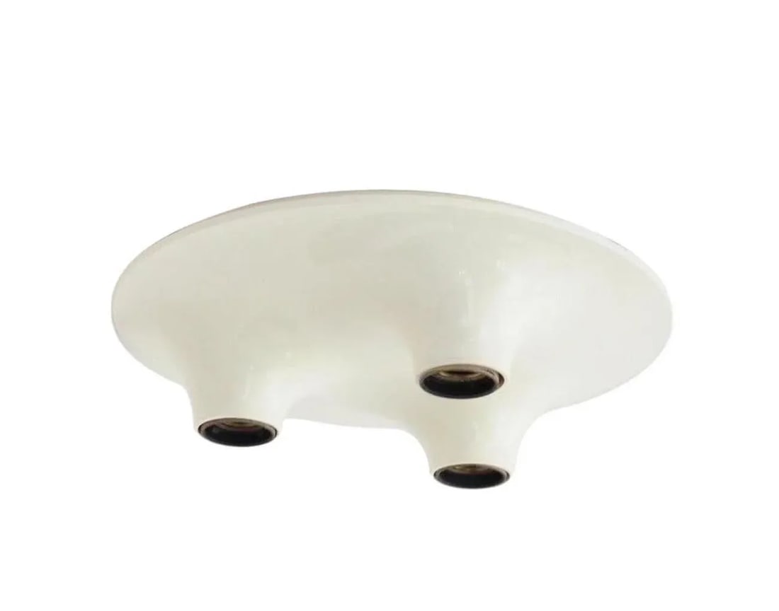 Vico Magistretti for Artemide White Triteti Light Fixture, Three-Light, 1969. - 4