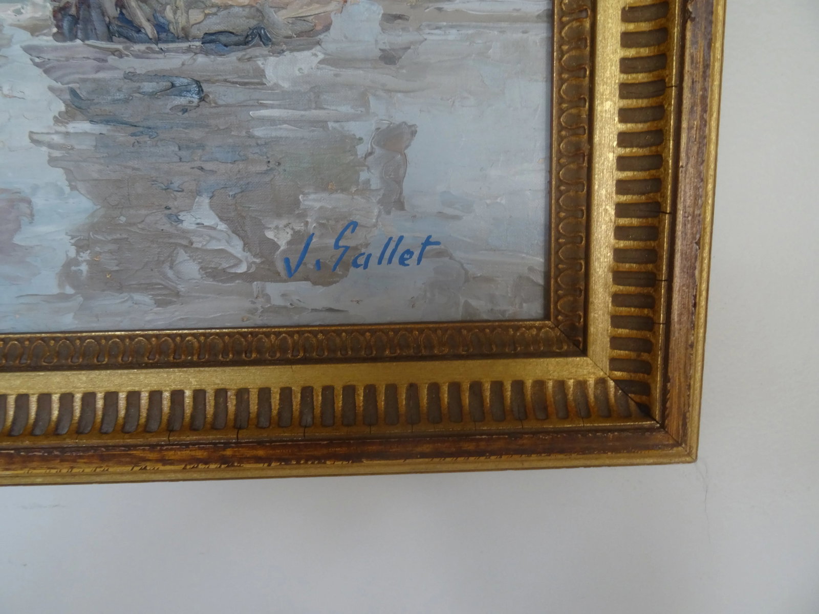 Mid 20th Century French Oil Painting Signed J. Gallet - 3