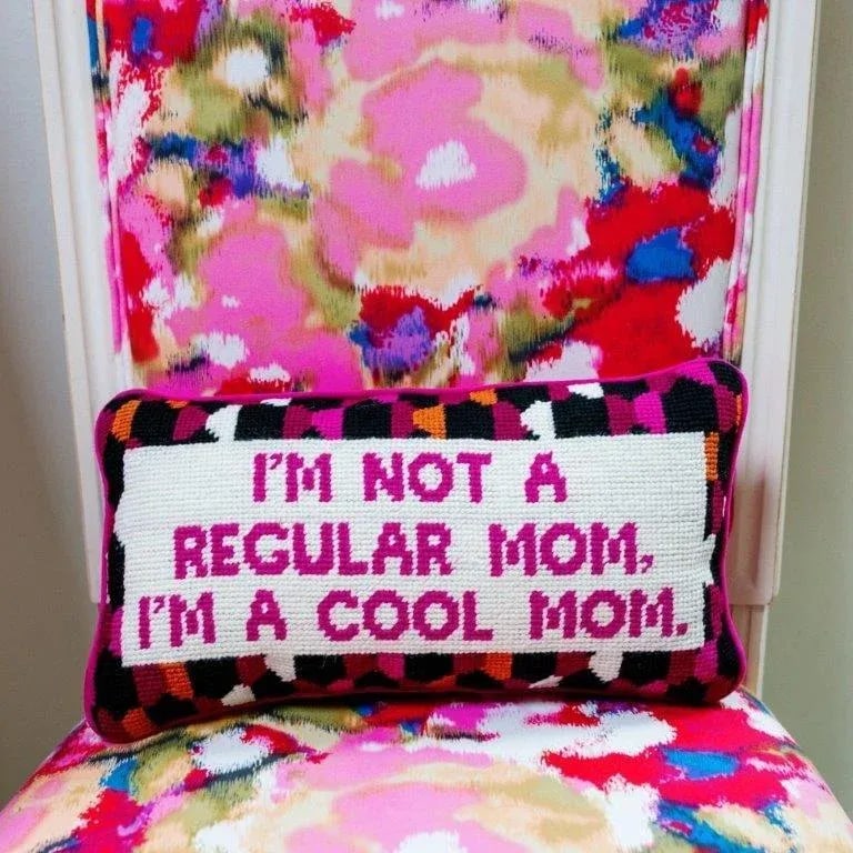 Cool Mom Needlepoint Decorative Pillow - 2