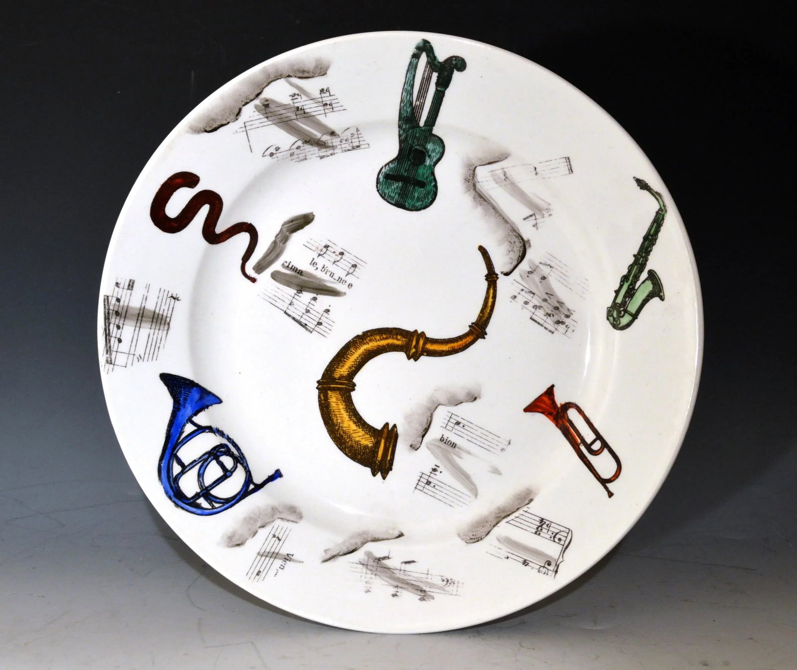 Early 1950s Piero Fornasetti Musical Pottery Plates - Set of 4 - 3