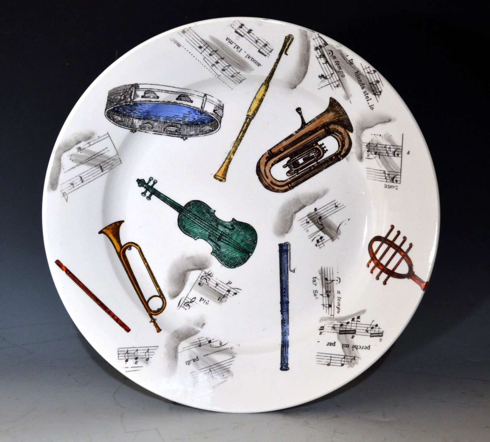 Early 1950s Piero Fornasetti Musical Pottery Plates - Set of 4 - 5