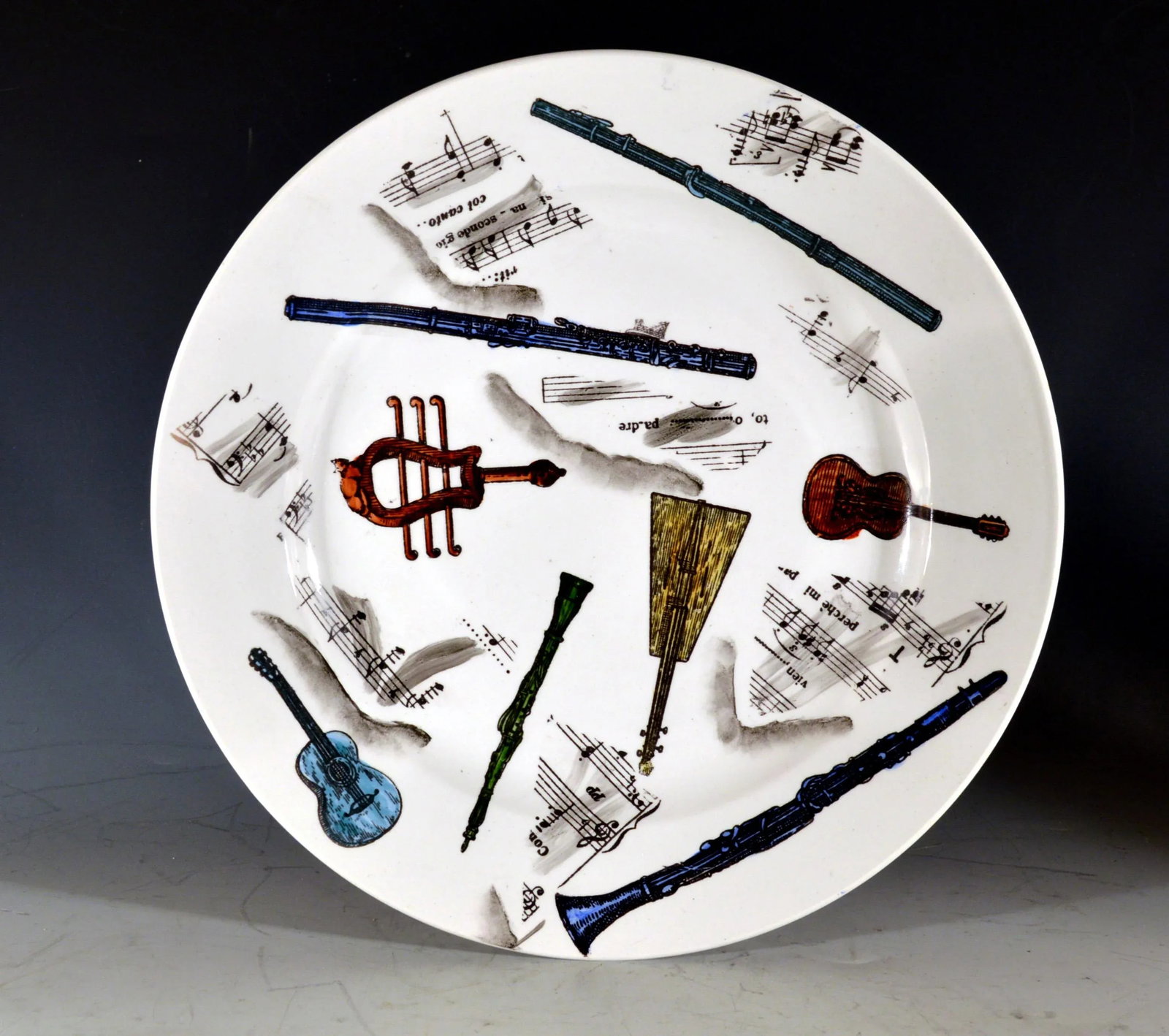 Early 1950s Piero Fornasetti Musical Pottery Plates - Set of 4 - 6