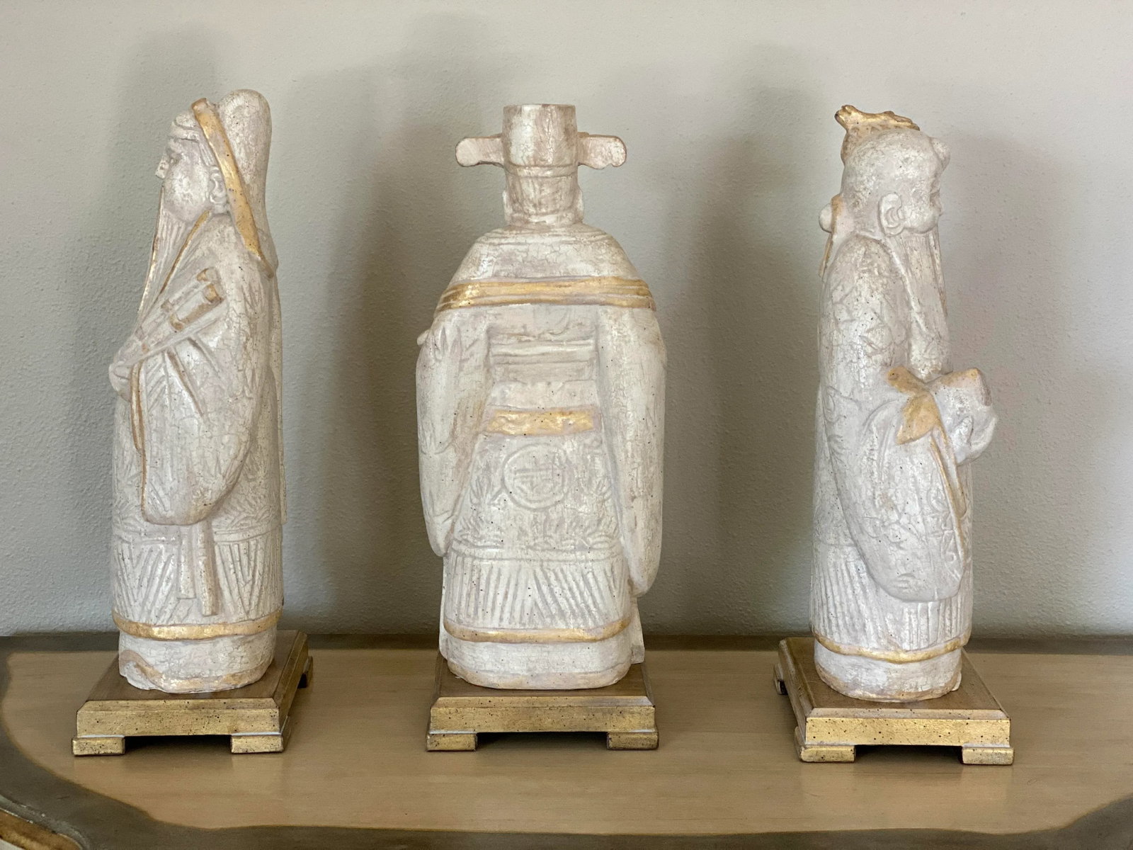 20th Century Chinese Fu Lu Shou Stellar Gods Statues Fulushou - Set of 3 - 2