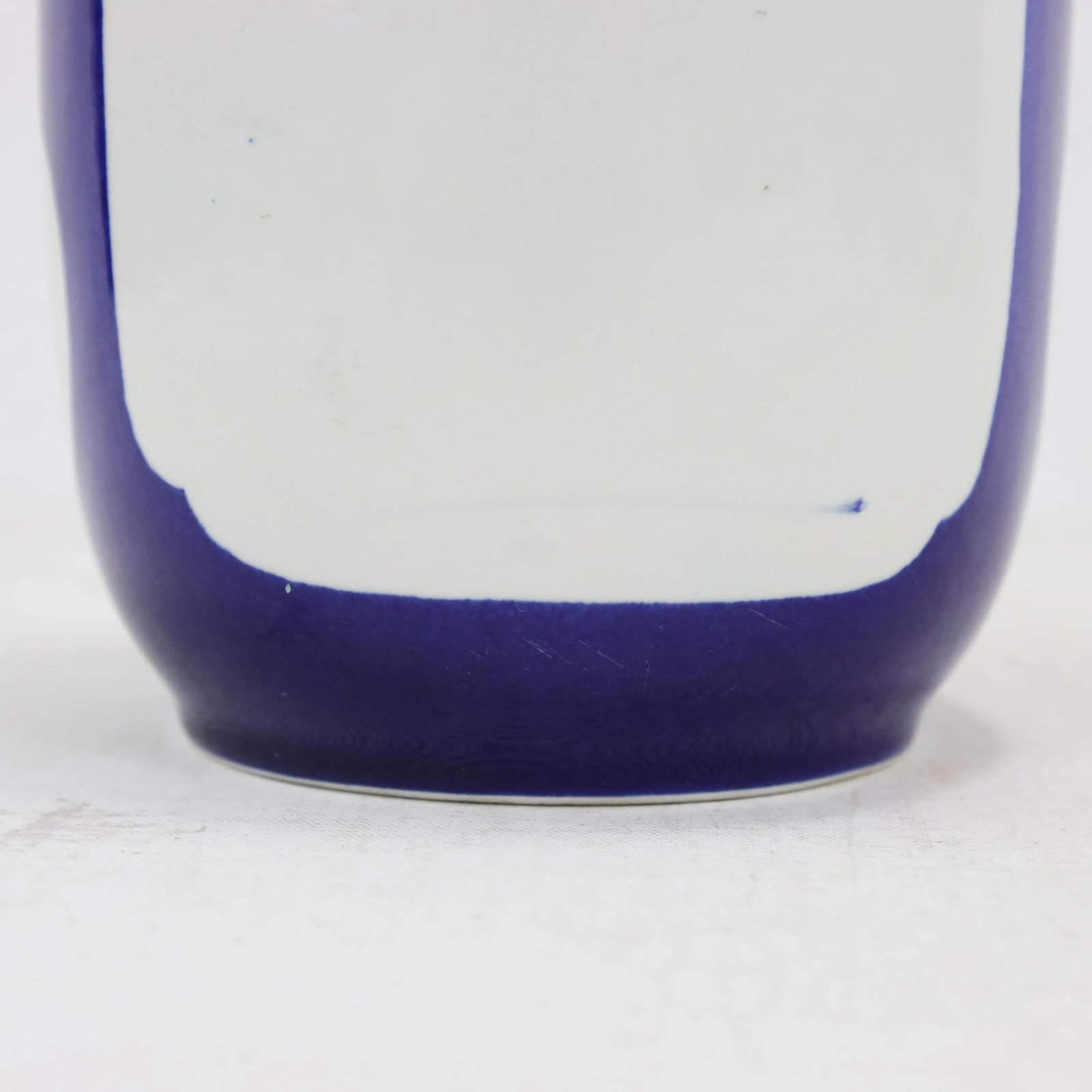 Vintage Unique Chinese Monochrome Blue and White Porcelain Vase - 8
