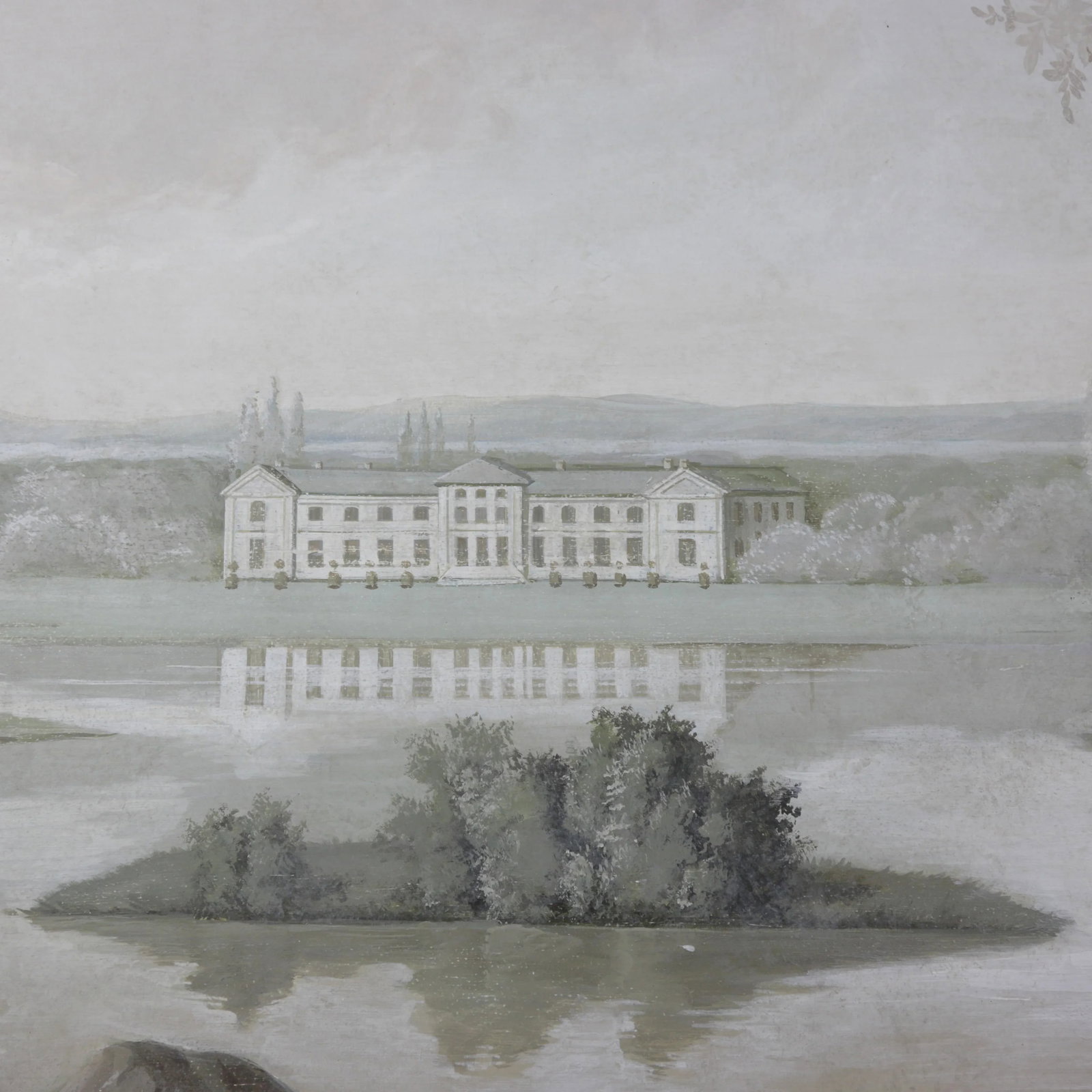 Large Neoclassical Style Landscape Painting – Pastoral Scene With Figures and Estate - 5