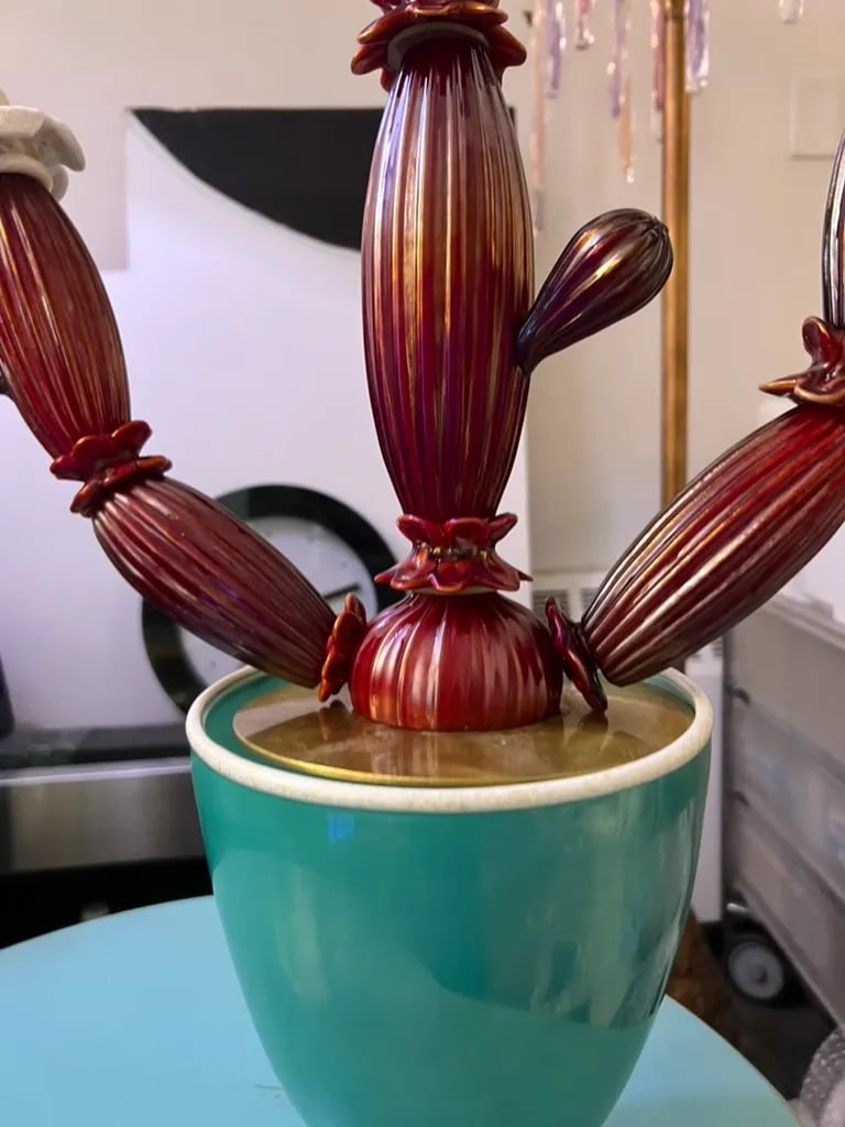 Napoleone Martinuzzi for Venini Red Cactus Succulent Sculpture, Signed, 1929 - 5