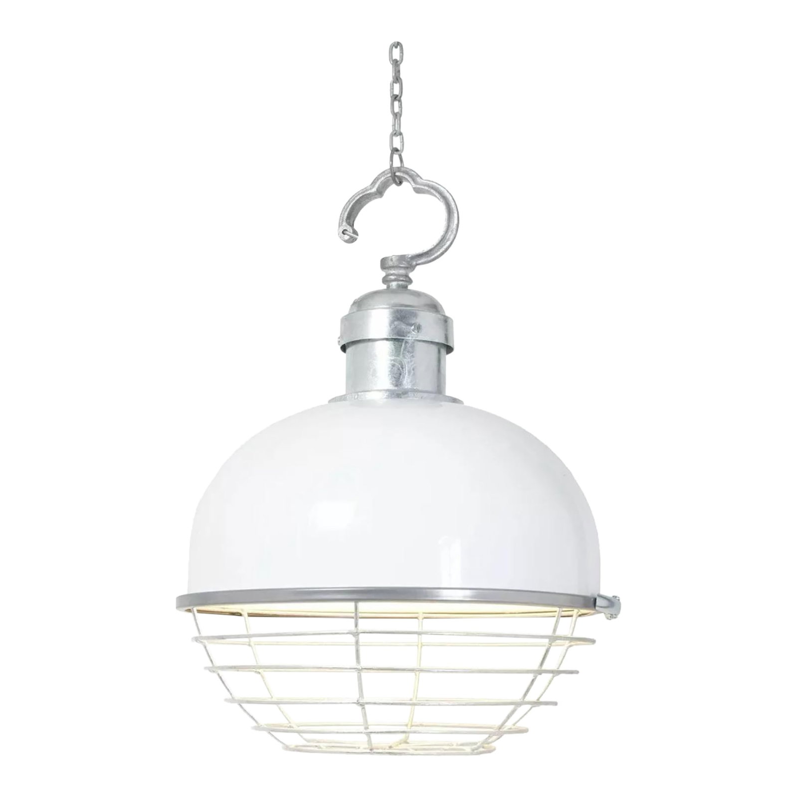 Oceanic Pendant, White, Large, Davey Lighting & Original Btc, United Kingdom.: Oceanic Pendant, White, Large, Davey Lighting & Original BTC, United Kingdom. Large Oceanic Pendant A contemporary twist on an original design from the dockyards of early 20th Century Britain. The