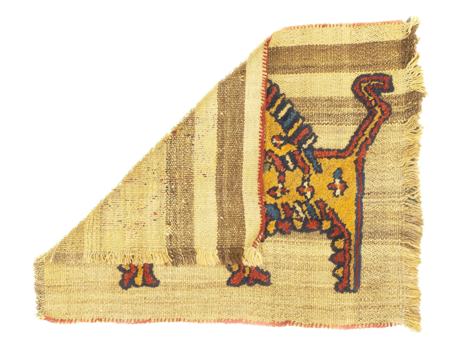 Antique Handwoven Gabbeh Palas Rug Textile Art 2'1" X 2'7" - 2