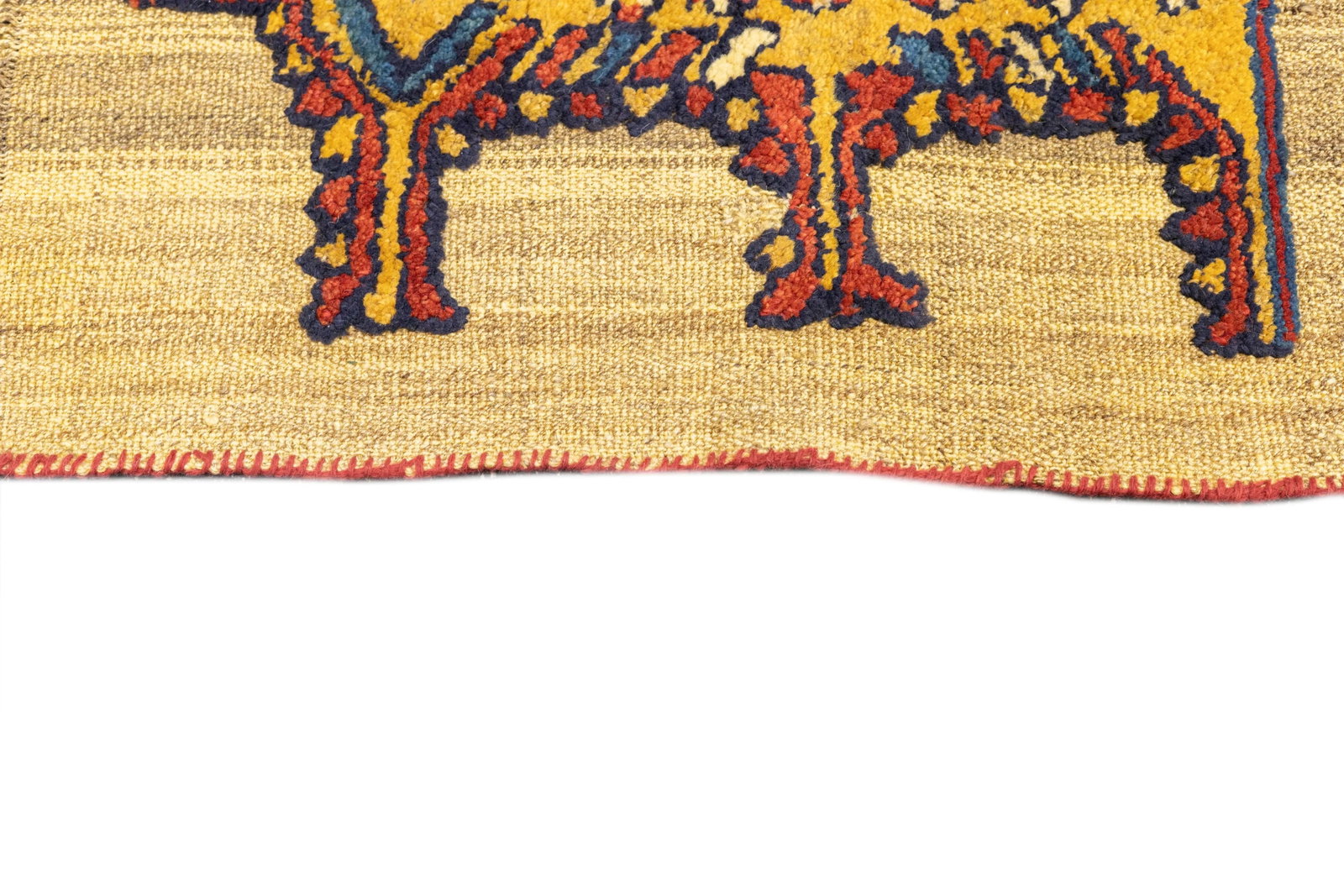 Antique Handwoven Gabbeh Palas Rug Textile Art 2'1" X 2'7" - 6