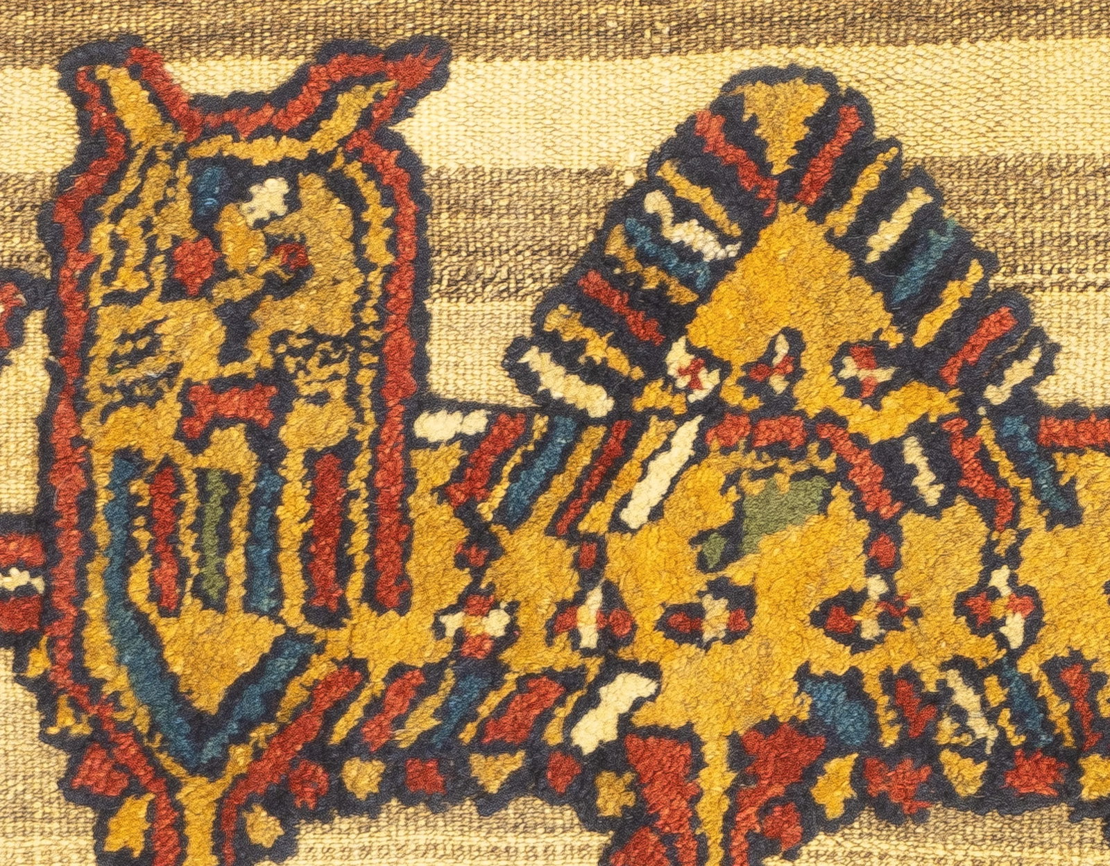 Antique Handwoven Gabbeh Palas Rug Textile Art 2'1" X 2'7" - 9