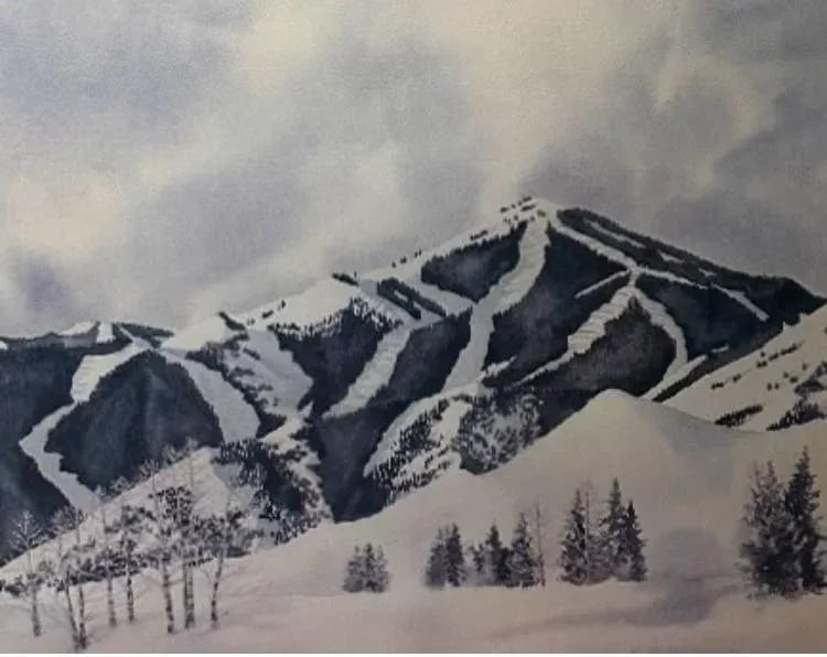 1981 Limited Edition Mountain Print by Marjolaine Renfro (Idaho Artist) - 2