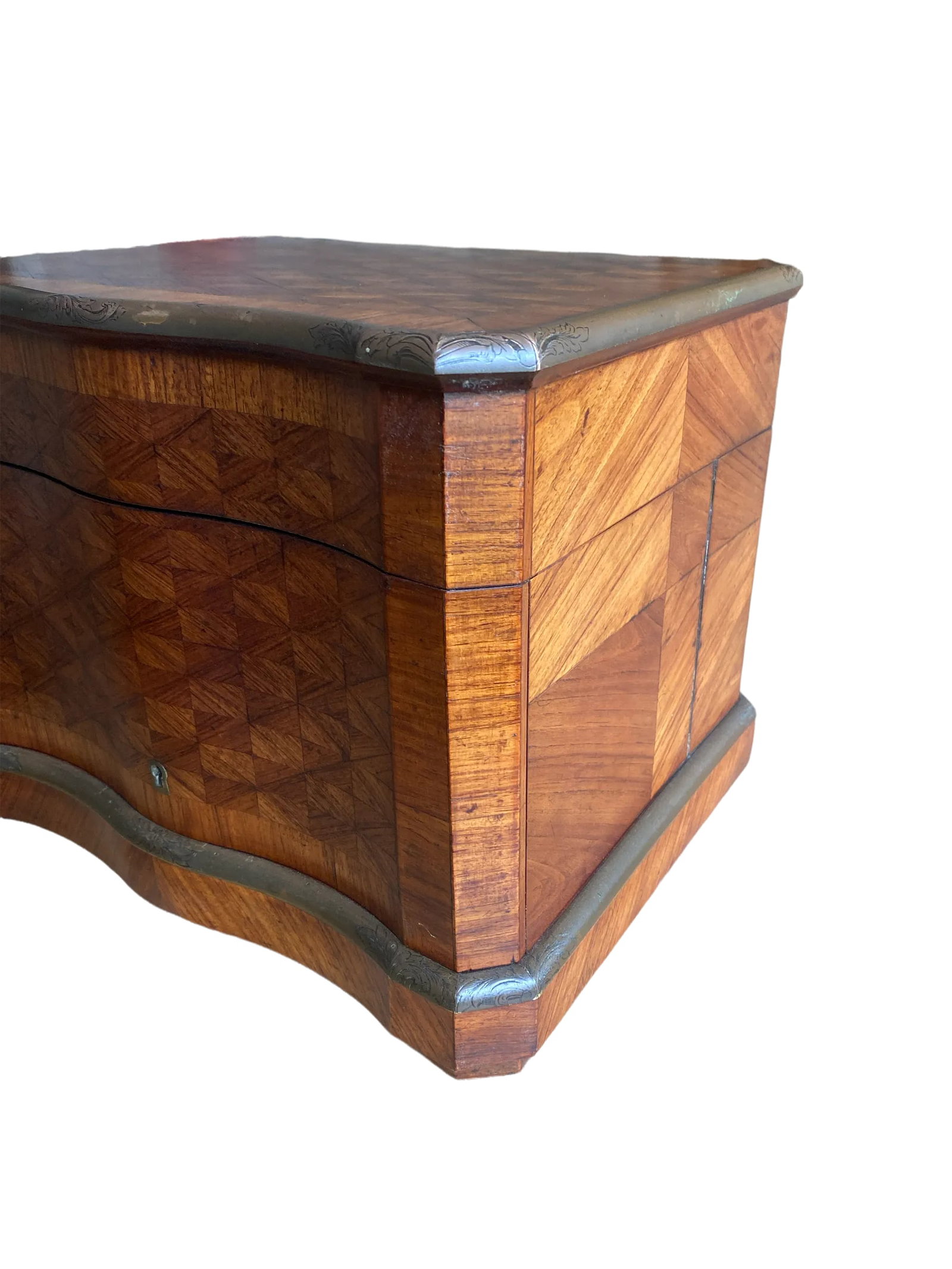 Late 19th Century French Napoleon III Marquetry Tantalus Cellarette Liquor Cabinet With Original Cry - 4