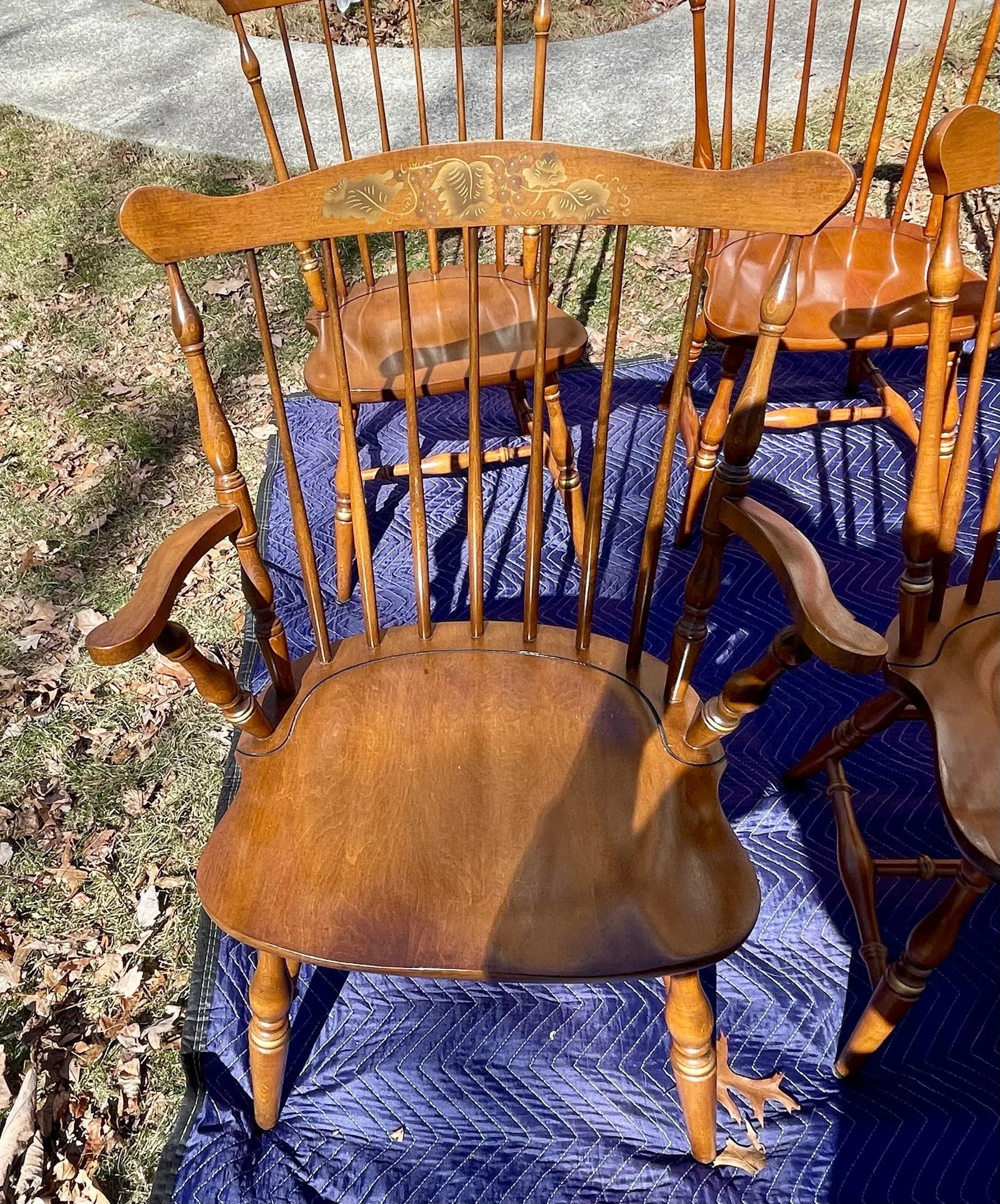 Late 20th Century L. Hitchcock Fan Back Windsor Dining Chairs Set of 6 - 5
