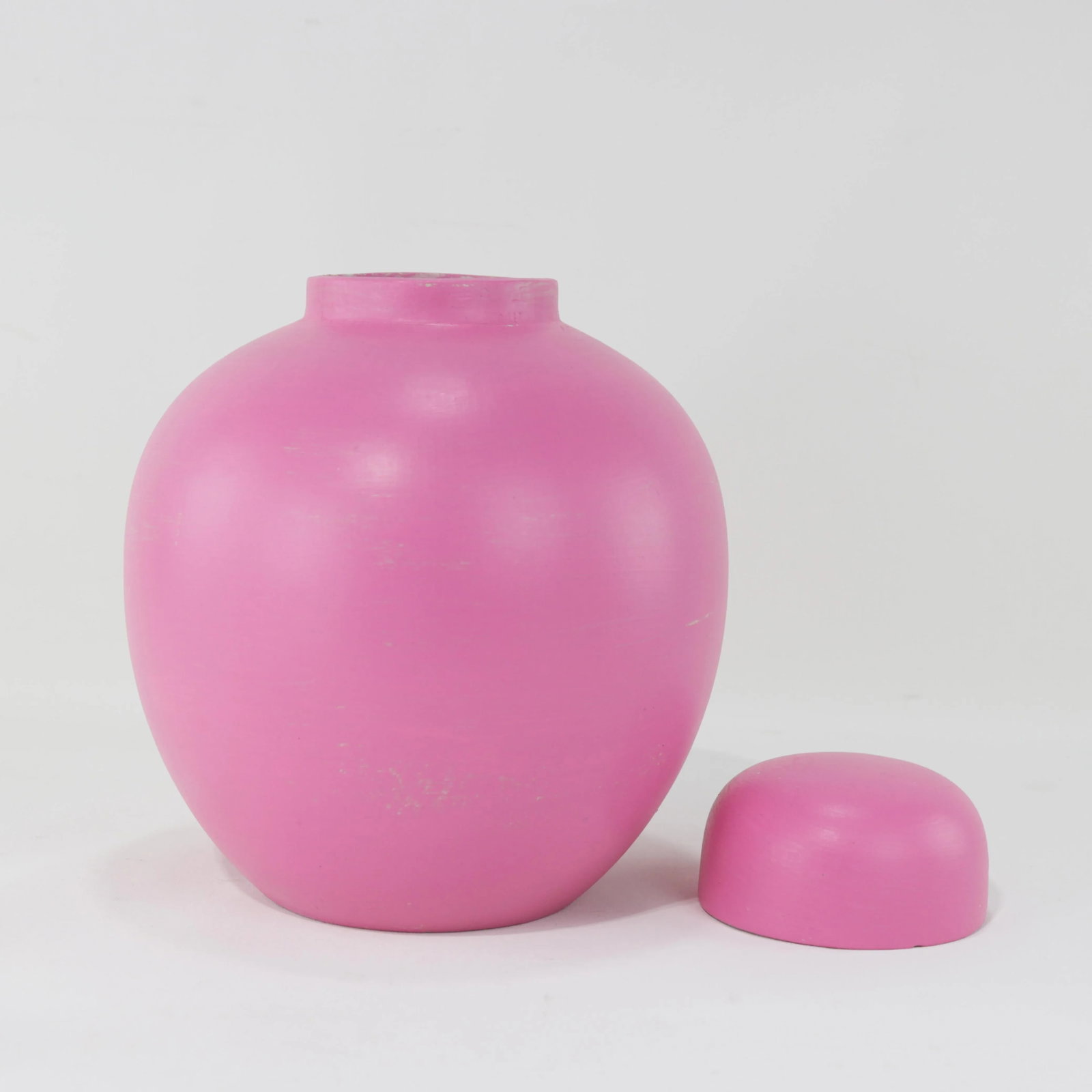 Pair of Soft Pink Matte Ginger Jars With Lids – Elegant Decorative Accents - 2