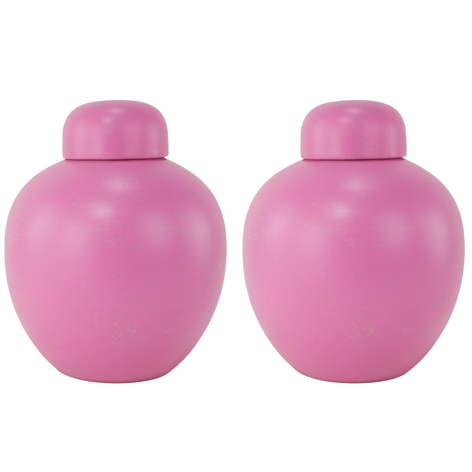Pair of Soft Pink Matte Ginger Jars With Lids – Elegant Decorative Accents - 7