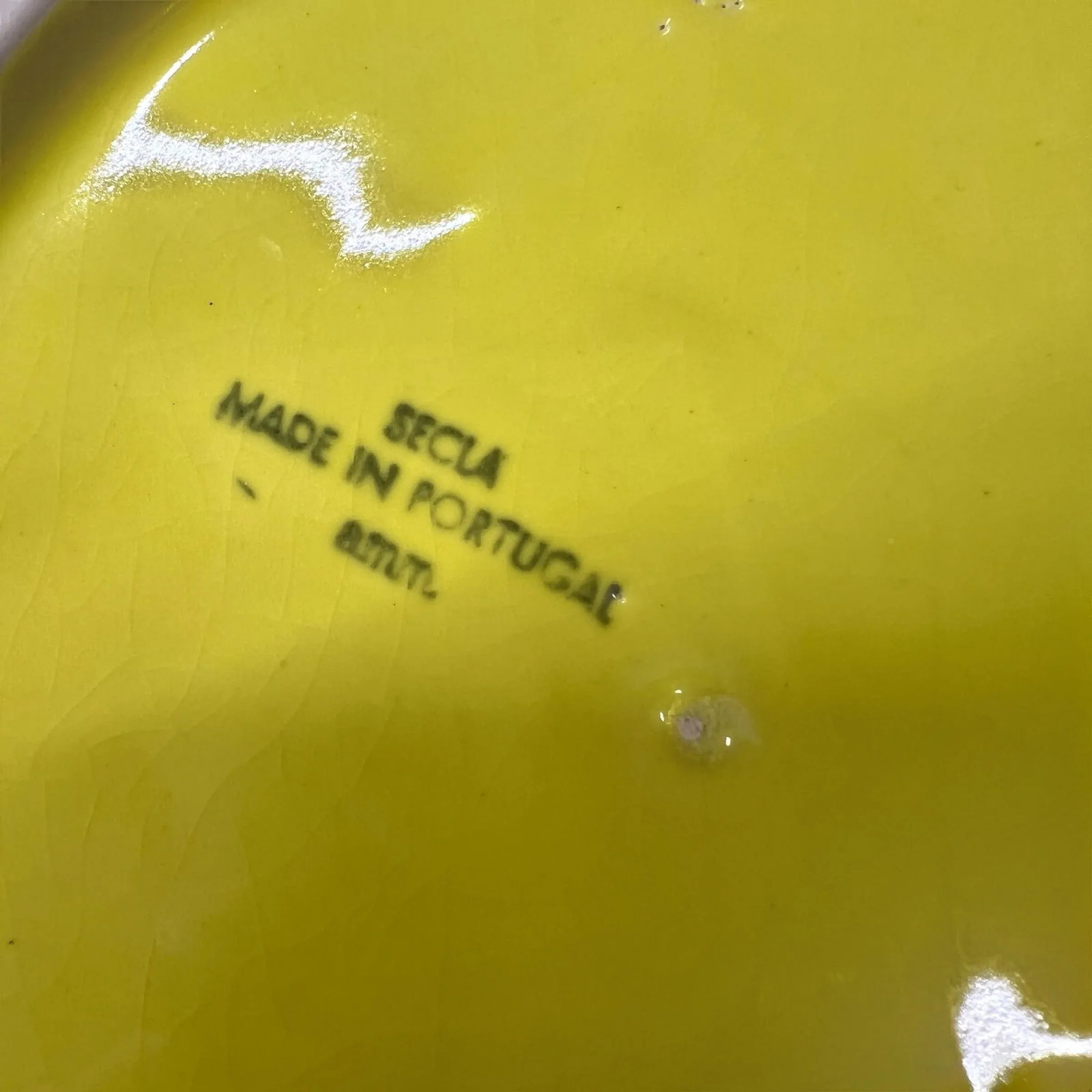 1950s Secla Majolica Yellow Cabbageware Luncheon Plates, Portugal - Set of 4 - 3