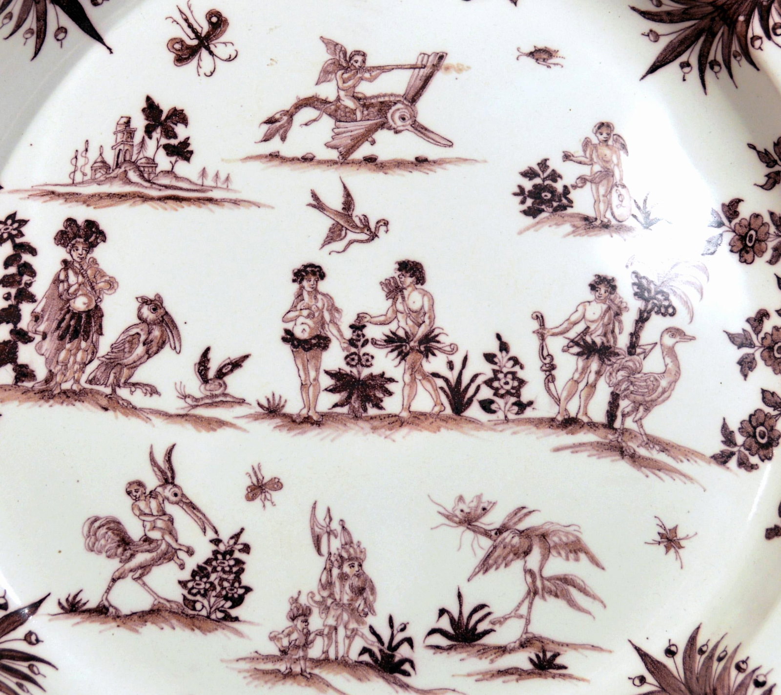 French Faience Massive Shallow Basin in the Style of Moustiers, Edme Samson Et Cie, Paris - 5