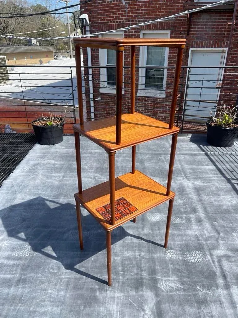 HW Klein Vintage Mid-Century Teak & Tile Nest of Tables - Set of 3 - 2