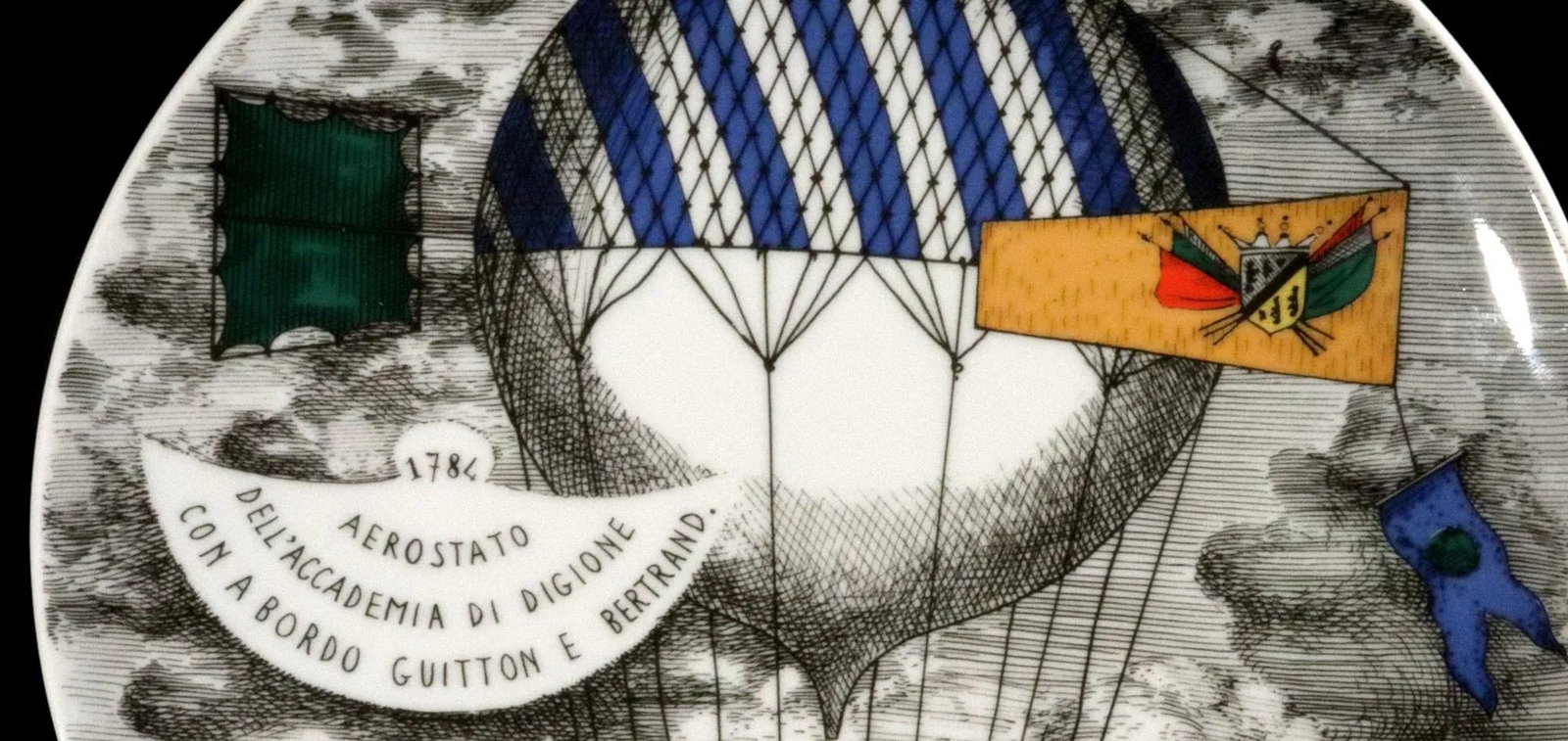 Flight of Fantasy: Piero Fornasetti "Mongolfiere" Hot Air Balloon Plate (Motiv 1) - 10