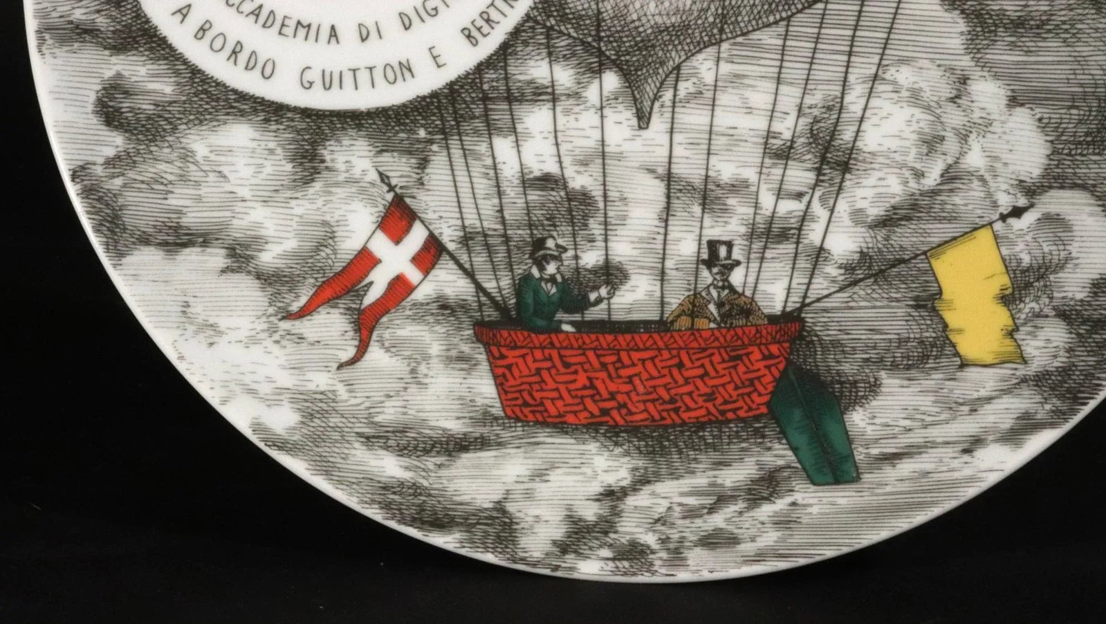 Flight of Fantasy: Piero Fornasetti "Mongolfiere" Hot Air Balloon Plate (Motiv 1) - 2