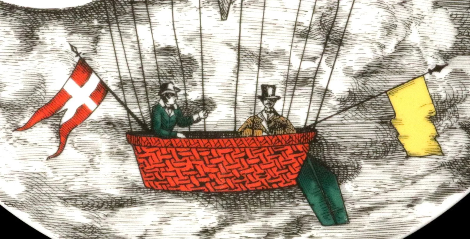 Flight of Fantasy: Piero Fornasetti "Mongolfiere" Hot Air Balloon Plate (Motiv 1) - 4