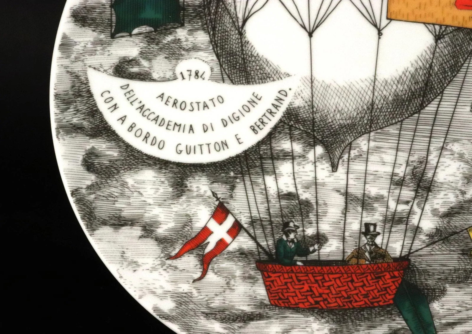 Flight of Fantasy: Piero Fornasetti "Mongolfiere" Hot Air Balloon Plate (Motiv 1) - 6