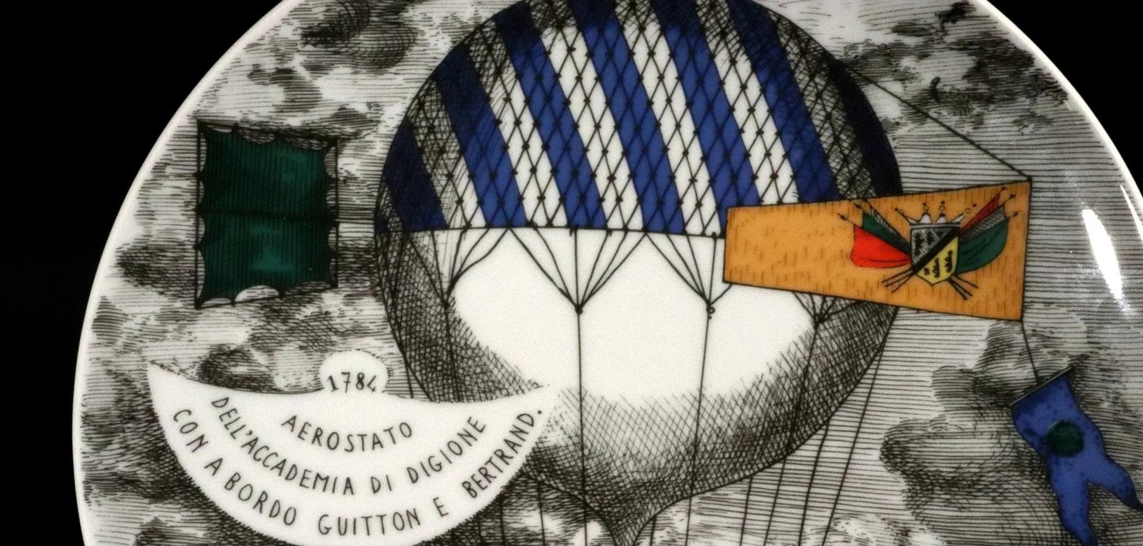 Flight of Fantasy: Piero Fornasetti "Mongolfiere" Hot Air Balloon Plate (Motiv 1) - 7