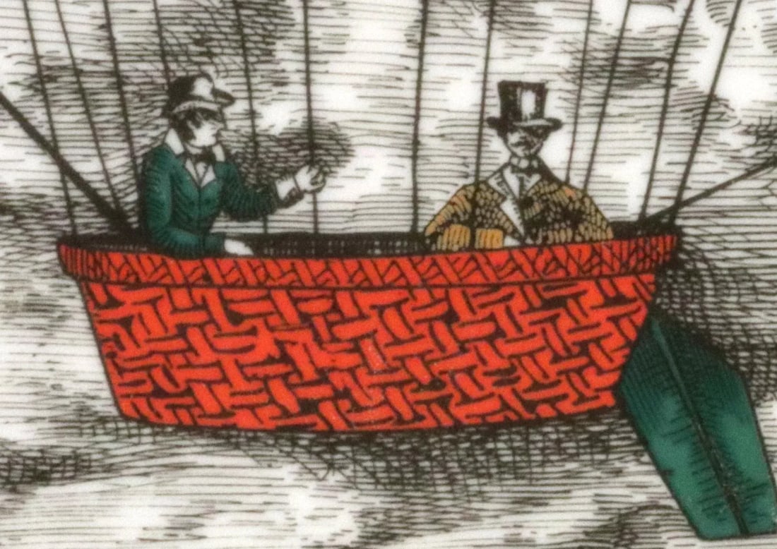 Flight of Fantasy: Piero Fornasetti "Mongolfiere" Hot Air Balloon Plate (Motiv 1) - 8