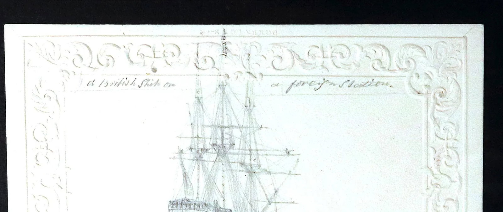 George Bryant Campion Royal Navy Ship Pencil Drawings, Framed Set of 4, C. 1830 - 7