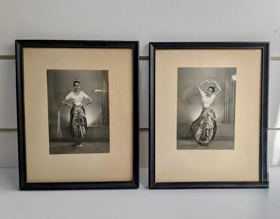 Antique Original Pair Framed Bellydancer Photographs - 3