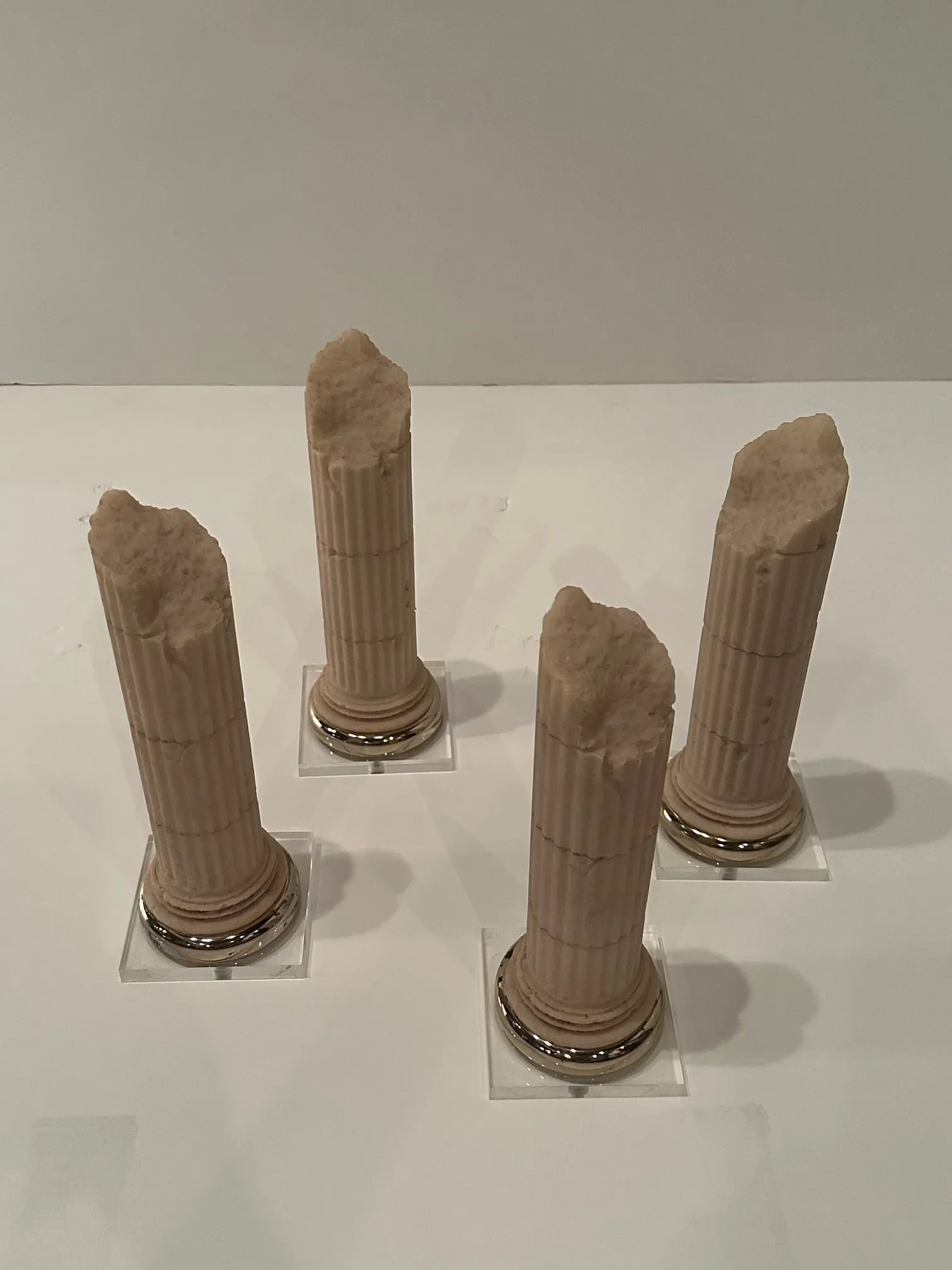Grand Tour Style Cast Stone Miniature Columns Sculptures -Set of 4 - 10