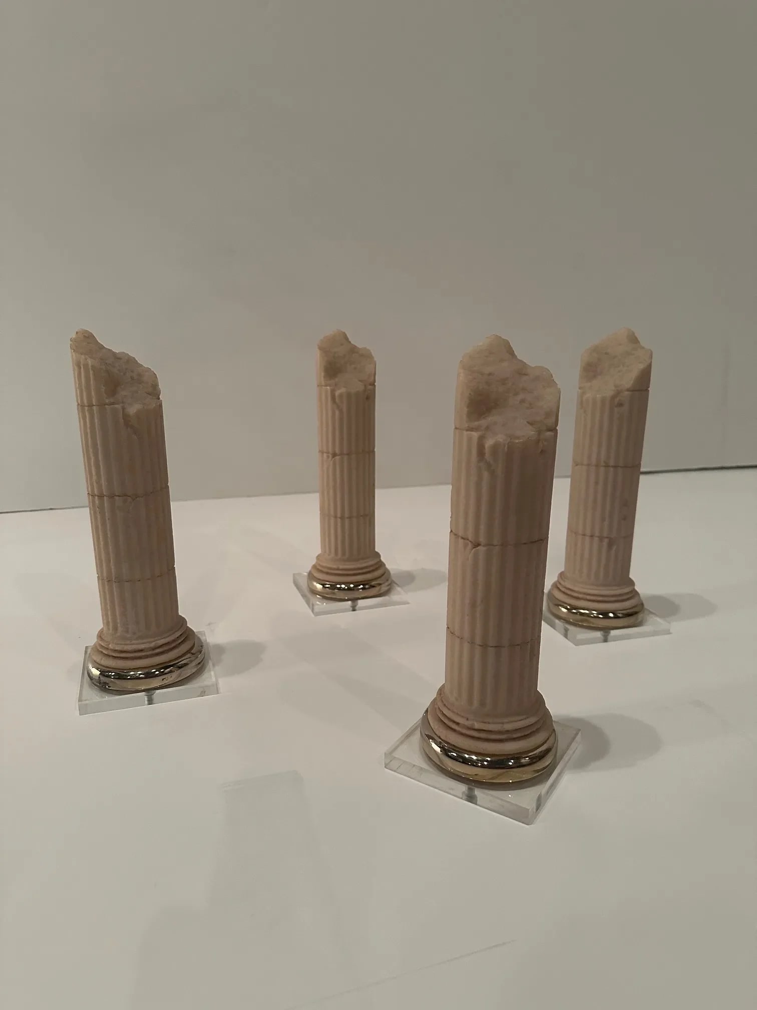 Grand Tour Style Cast Stone Miniature Columns Sculptures -Set of 4 - 3