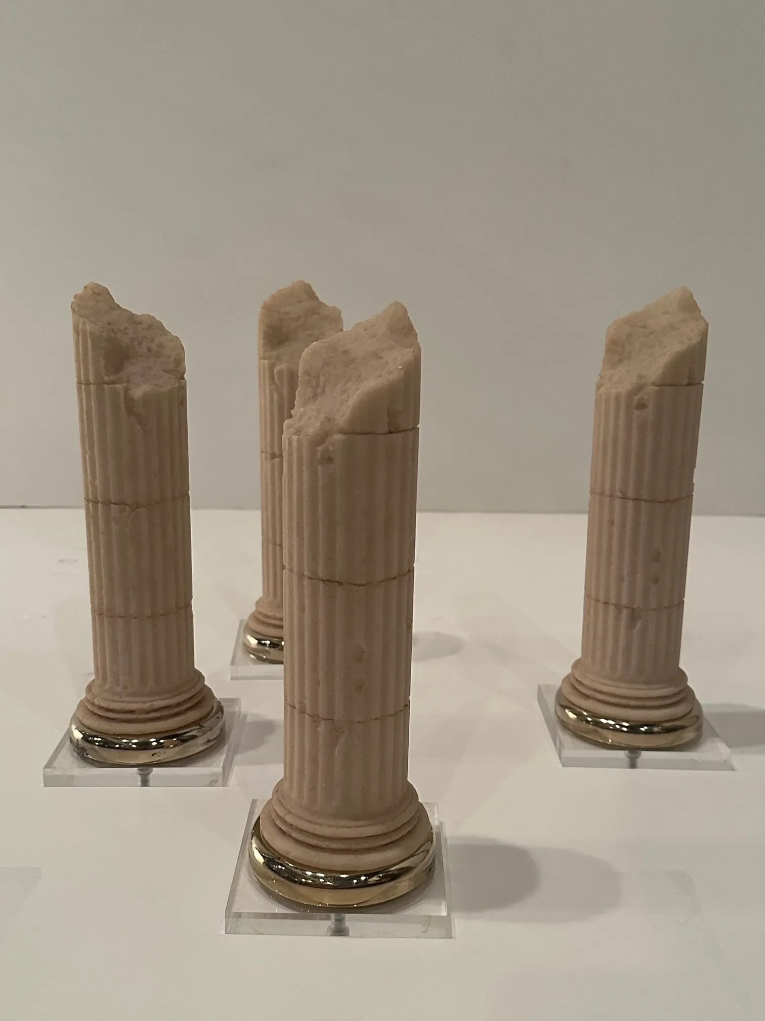 Grand Tour Style Cast Stone Miniature Columns Sculptures -Set of 4 - 6