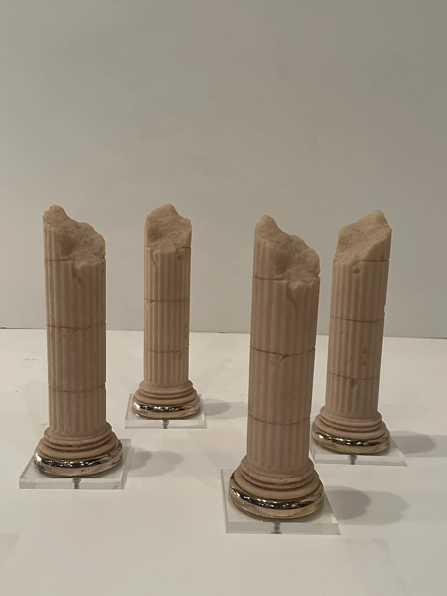 Grand Tour Style Cast Stone Miniature Columns Sculptures -Set of 4 - 9