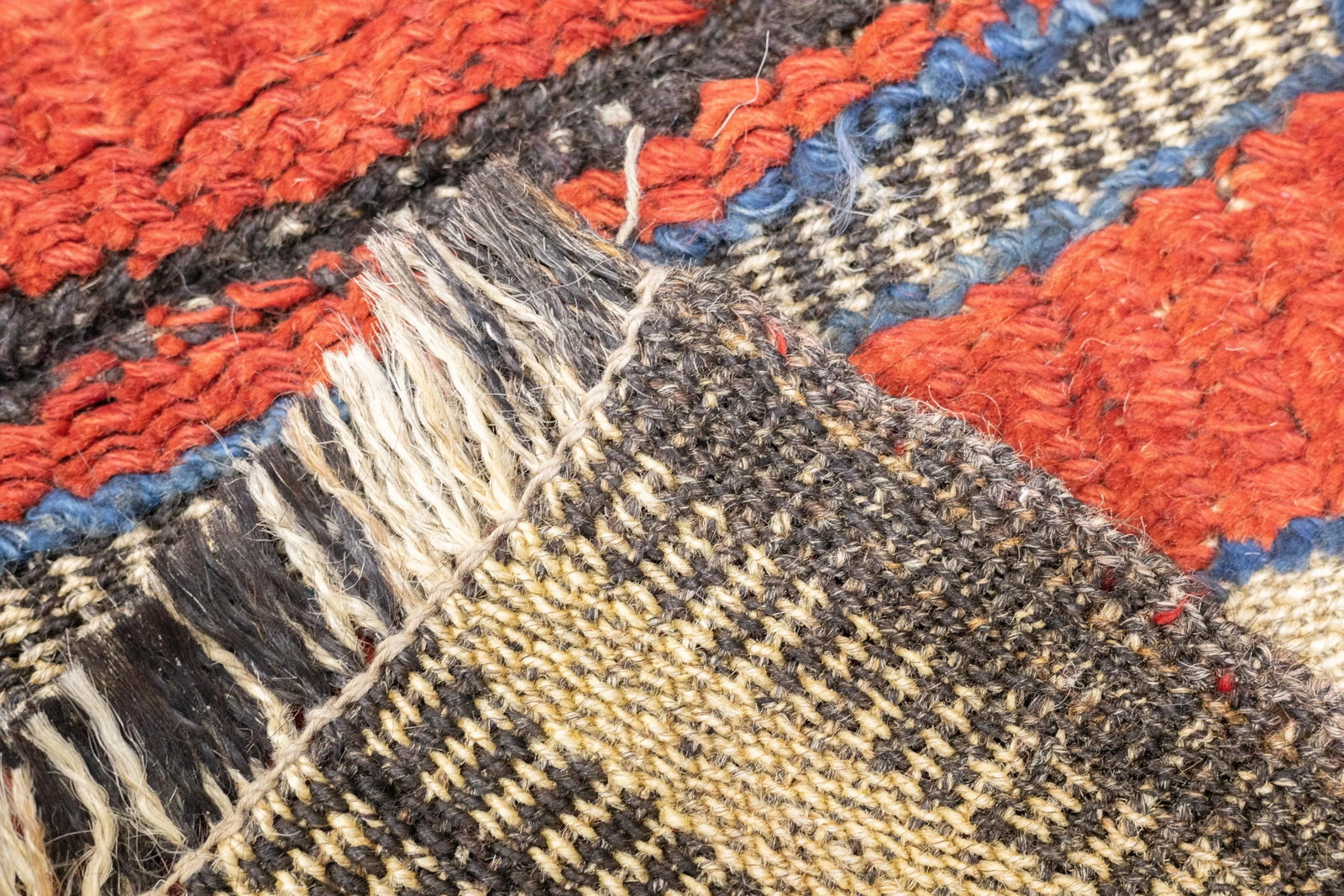 Antique Handwoven Gabbeh Palas Textile Art 3'3" X 3'10" - 4