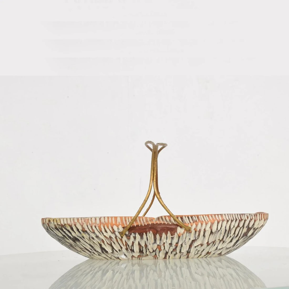 1960s Macabo Cusano Aldo Tura Carved Wood & Brass Serving Dish - 6