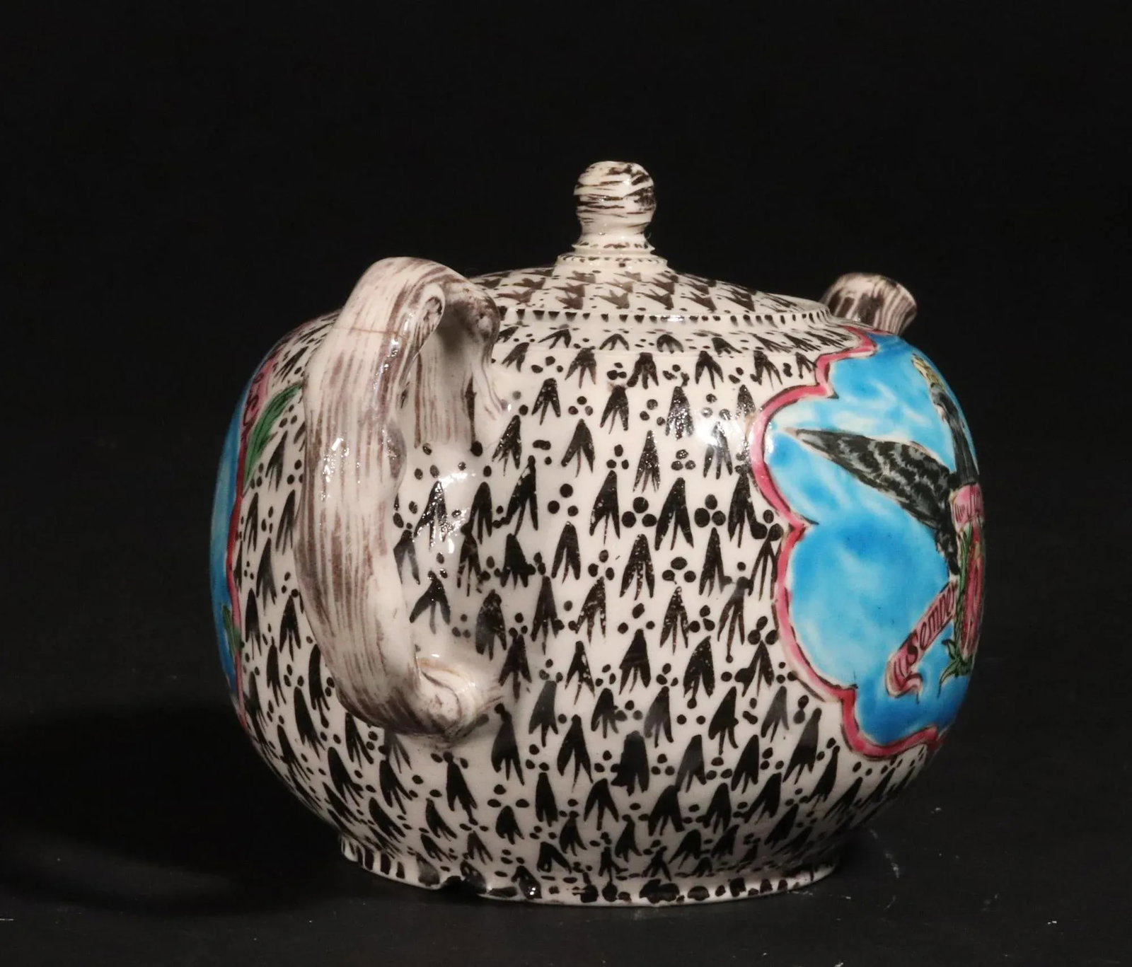 Saltglaze Teapot With Portrait of Frederick the Great of Prussia and the Prussian Eagle - 5