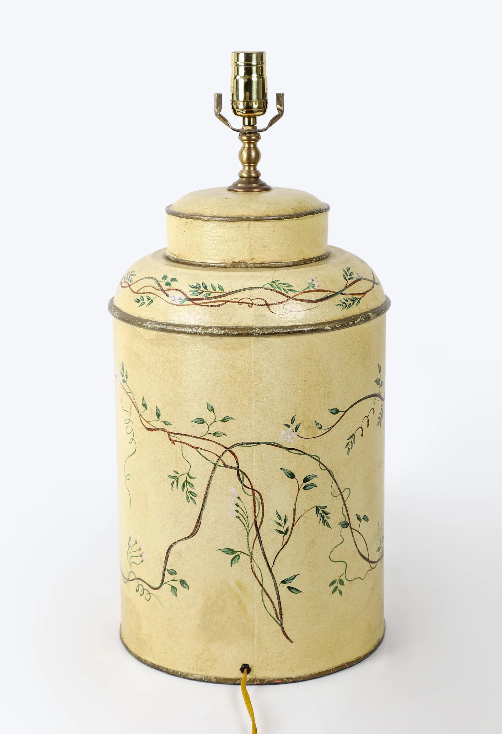 Vintage English Hand-Painted Rural Garden Landscape With Pagoda Table Lamp - 5
