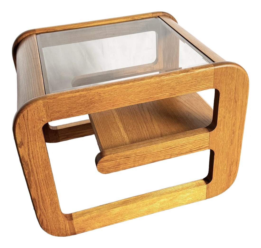 Mid Century Modern Lou Hodges Oak Wood Side Table (1 of 8)
