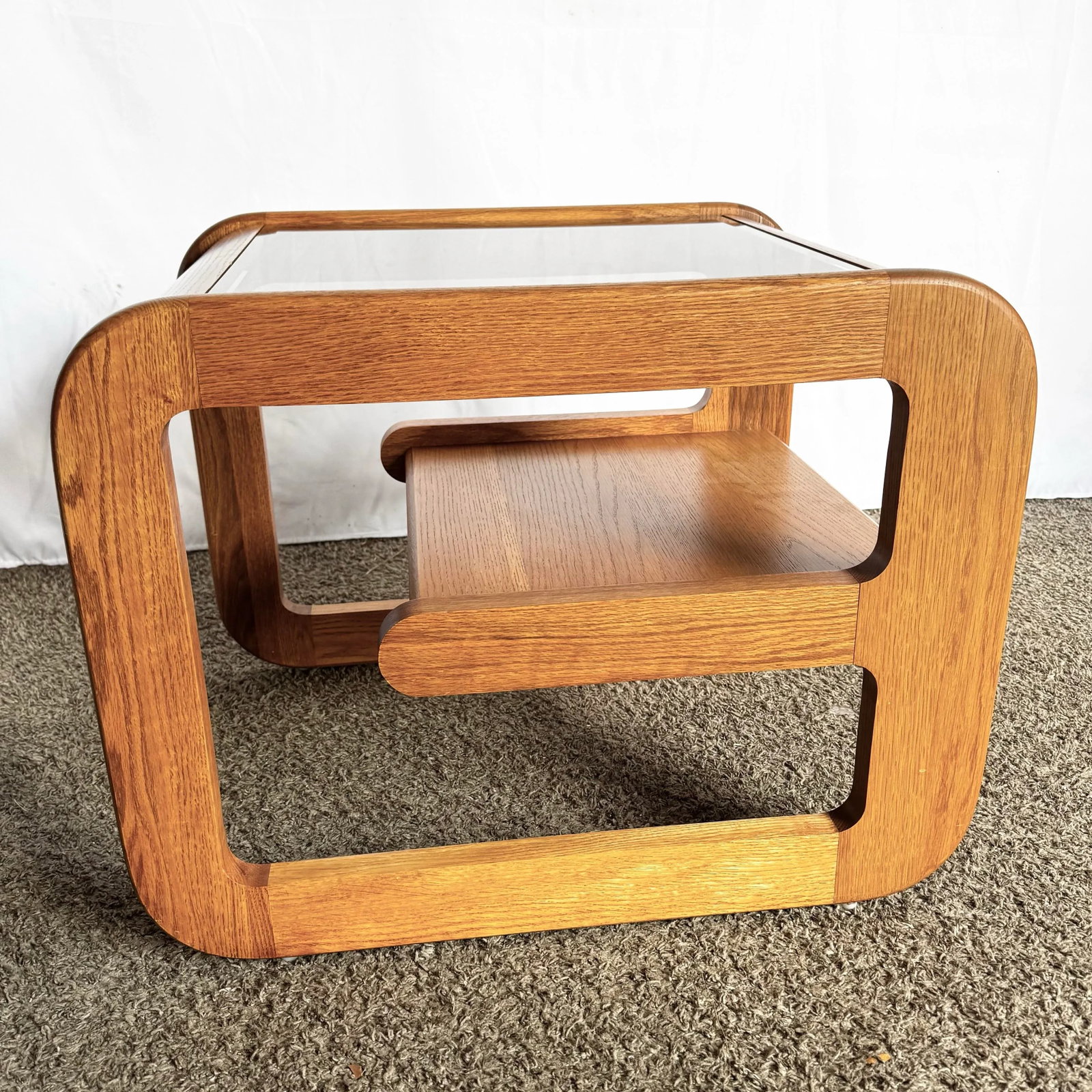 Mid Century Modern Lou Hodges Oak Wood Side Table - 2